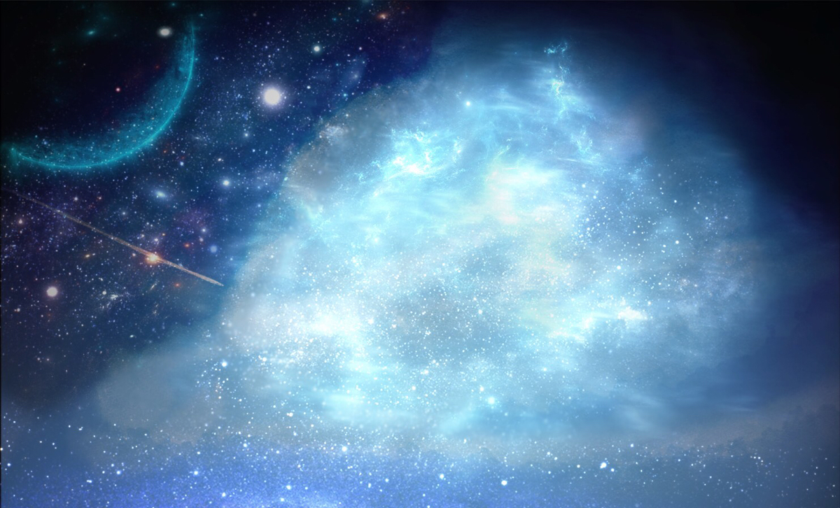 Original scenery by LuNa - Art, Starry sky, Night, Sky, Star, Fantasy, Clouds, Background, Longpost