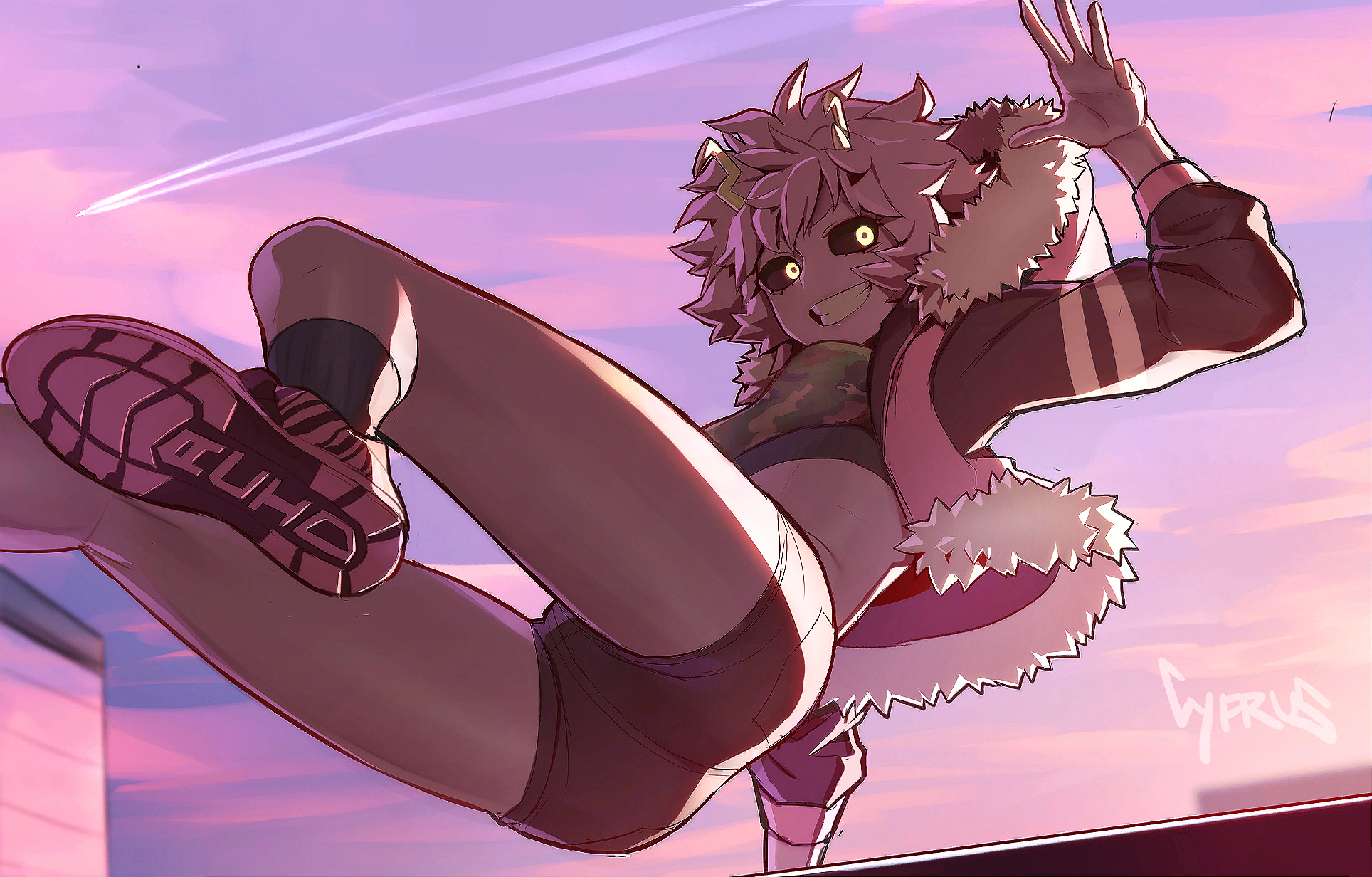 Parkour Attire. - Boku no Hero Academia, Mina Ashido, Anime Art, Аниме, Ashido mina