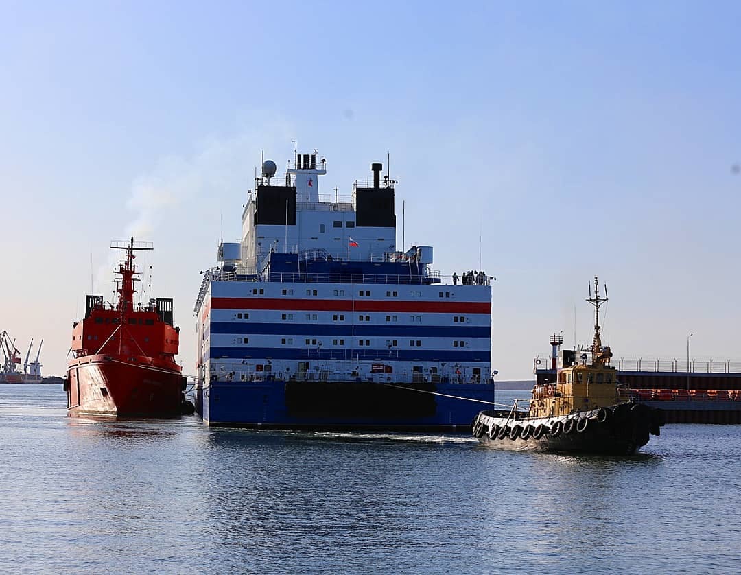 PUB Akademik Lomonosov moored in Pevek - PEB, Academician Lomonosov, Pevek, Longpost, Floating nuclear power plant, nuclear power station