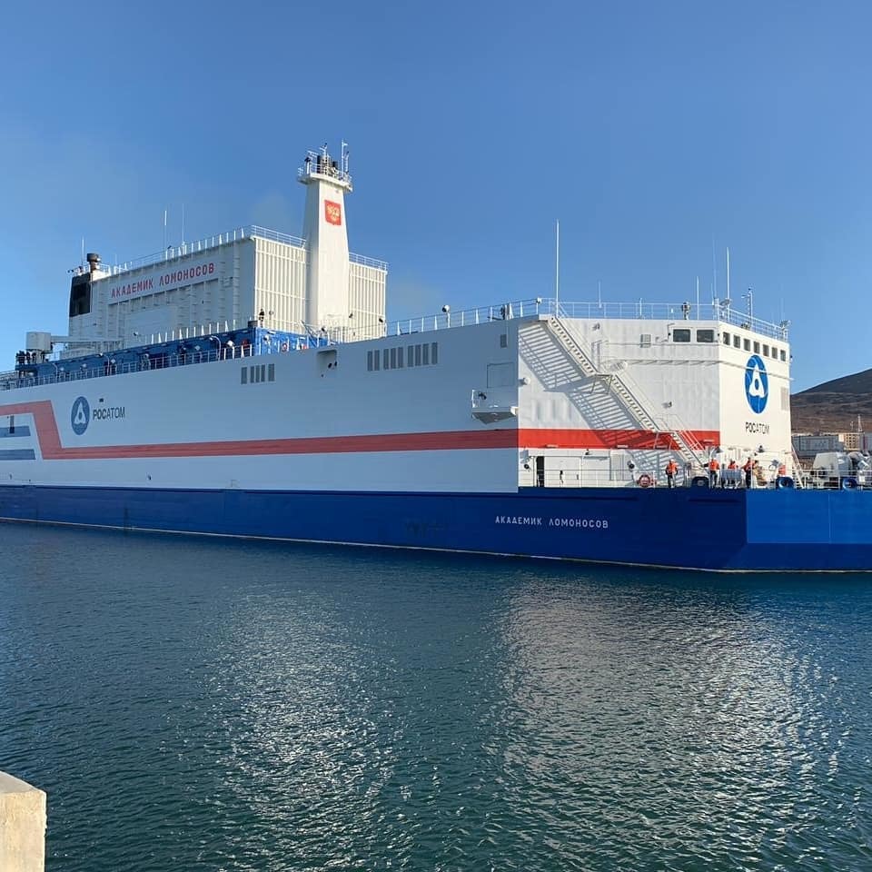 PUB Akademik Lomonosov moored in Pevek - PEB, Academician Lomonosov, Pevek, Longpost, Floating nuclear power plant, nuclear power station