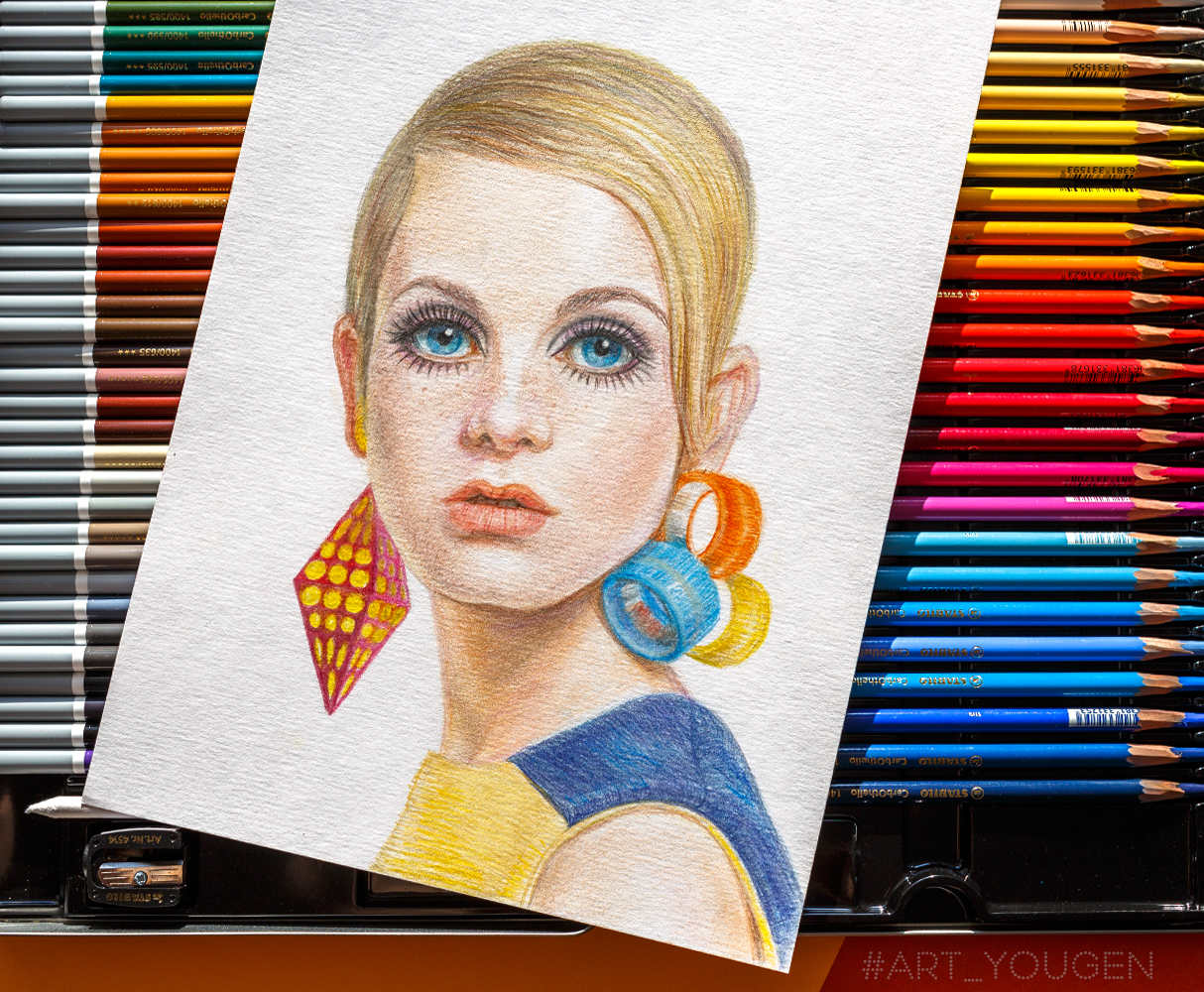 Twiggy - My, Portrait, Drawing, Art, Images, Pencil drawing, Female, Retro, Actors and actresses, Women