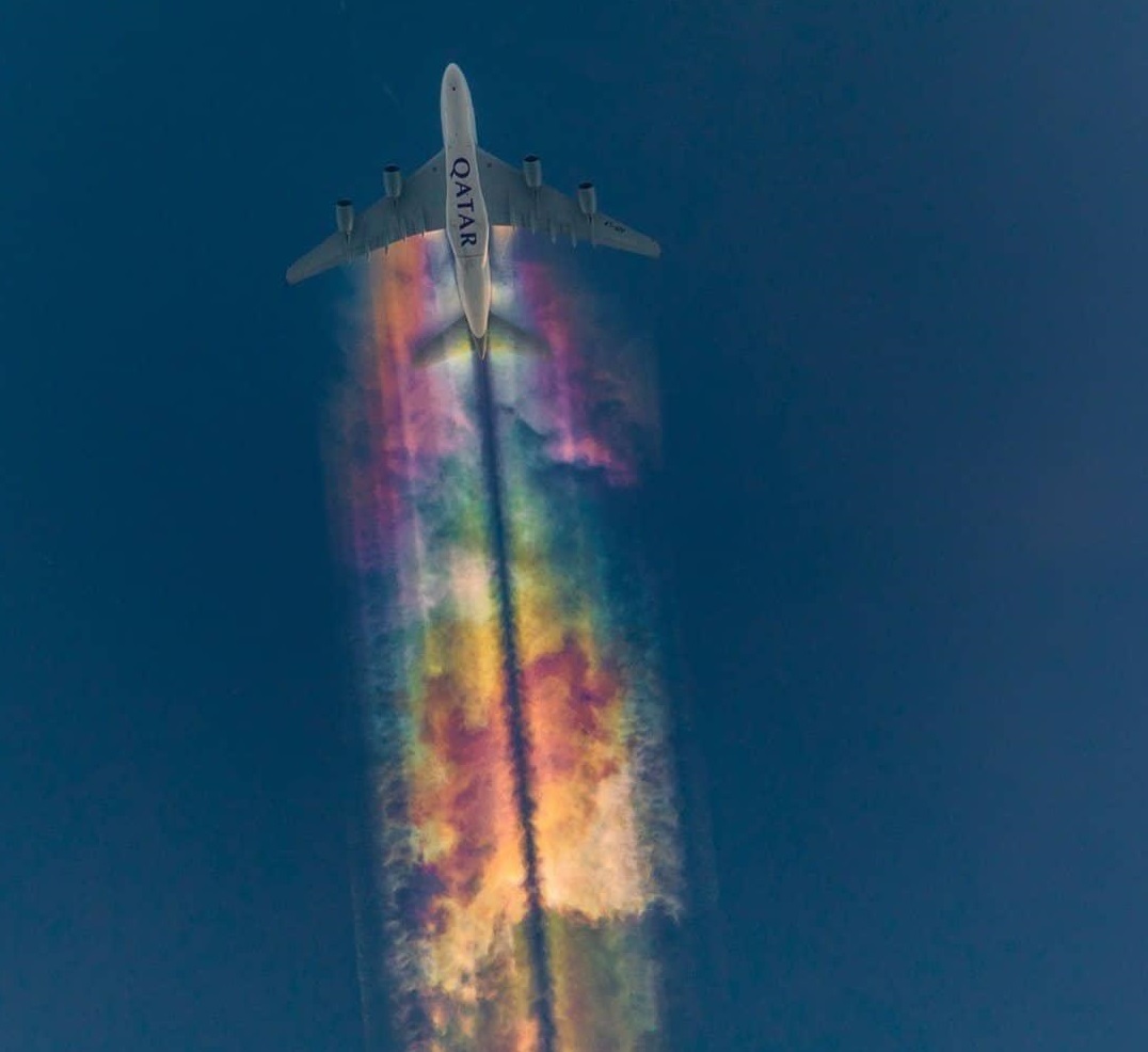 rainbow and plane - Airplane, Rainbow, The photo