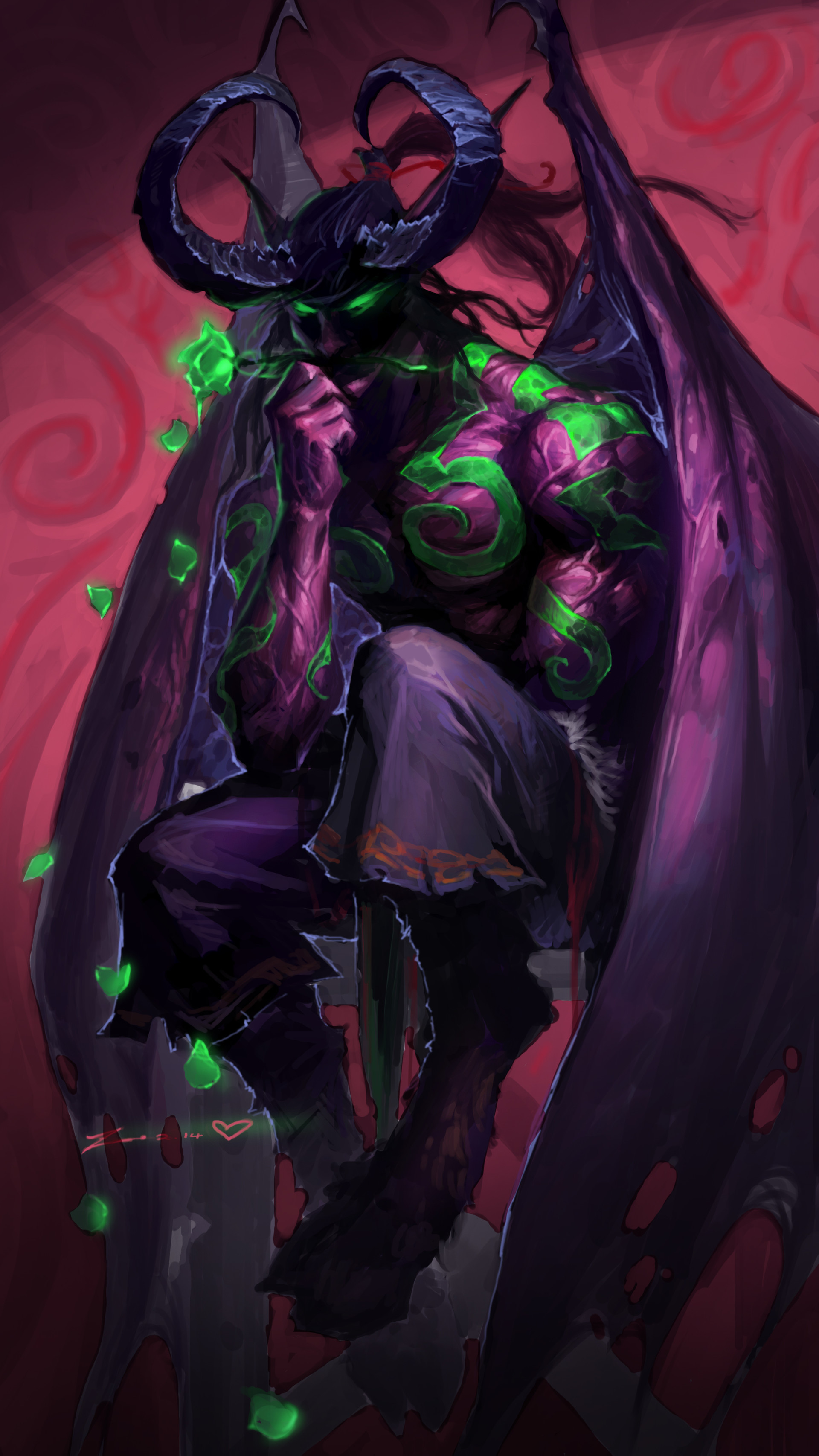 You are not ready! © - Illidan, , Night elfs, Warcraft, Games, Art, Drawing, Yulong Zhang