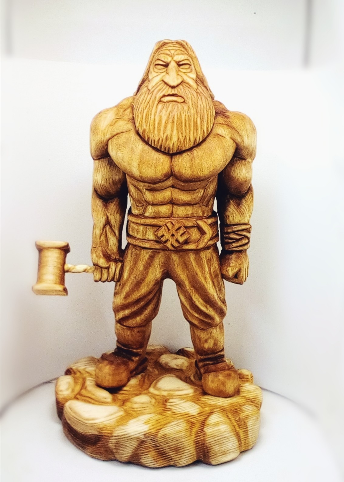 SVAROG. Linden material, cedar stand. Height 23cm. - My, Wood carving, Slavic mythology, Svarog, Longpost