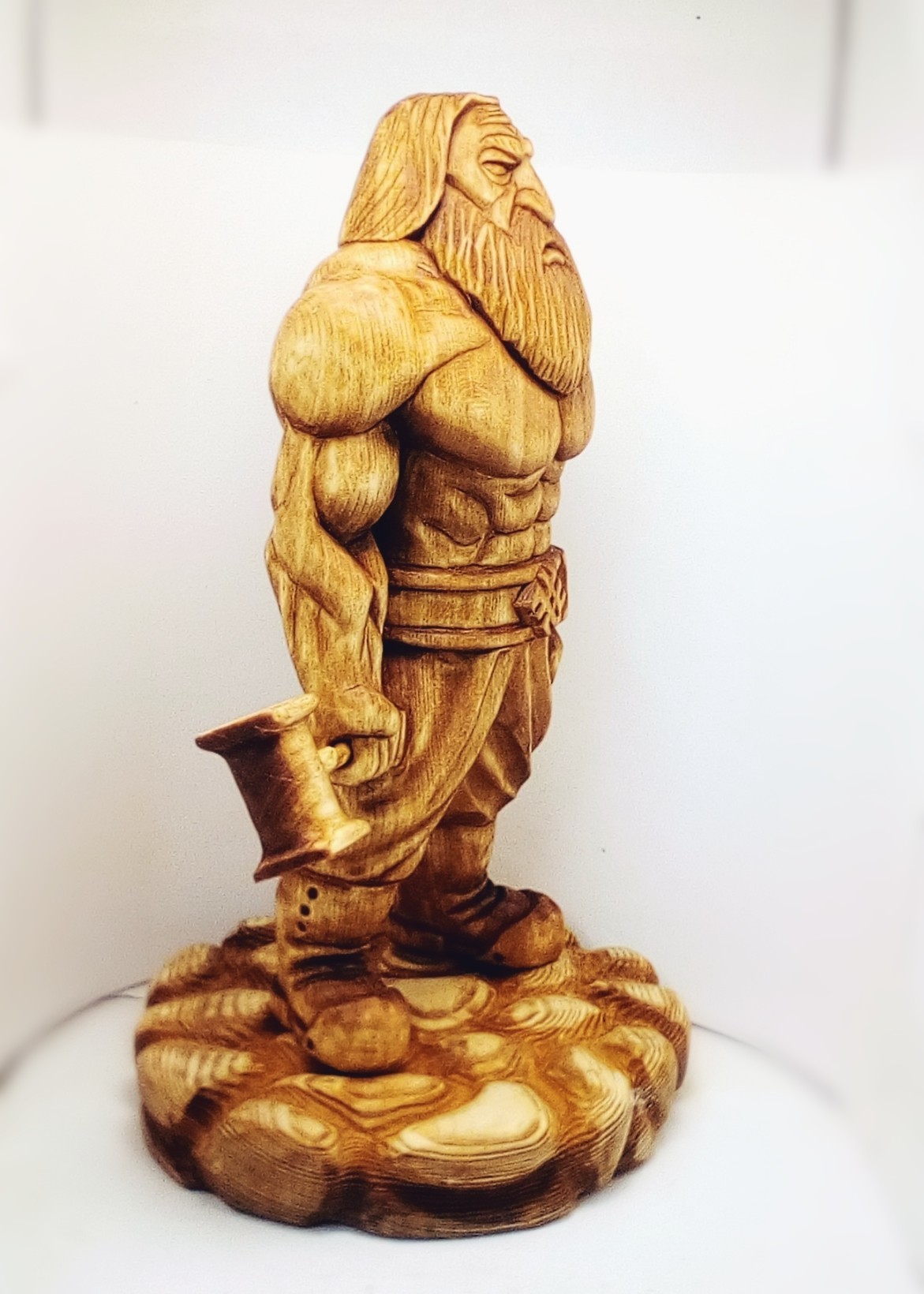 SVAROG. Linden material, cedar stand. Height 23cm. - My, Wood carving, Slavic mythology, Svarog, Longpost