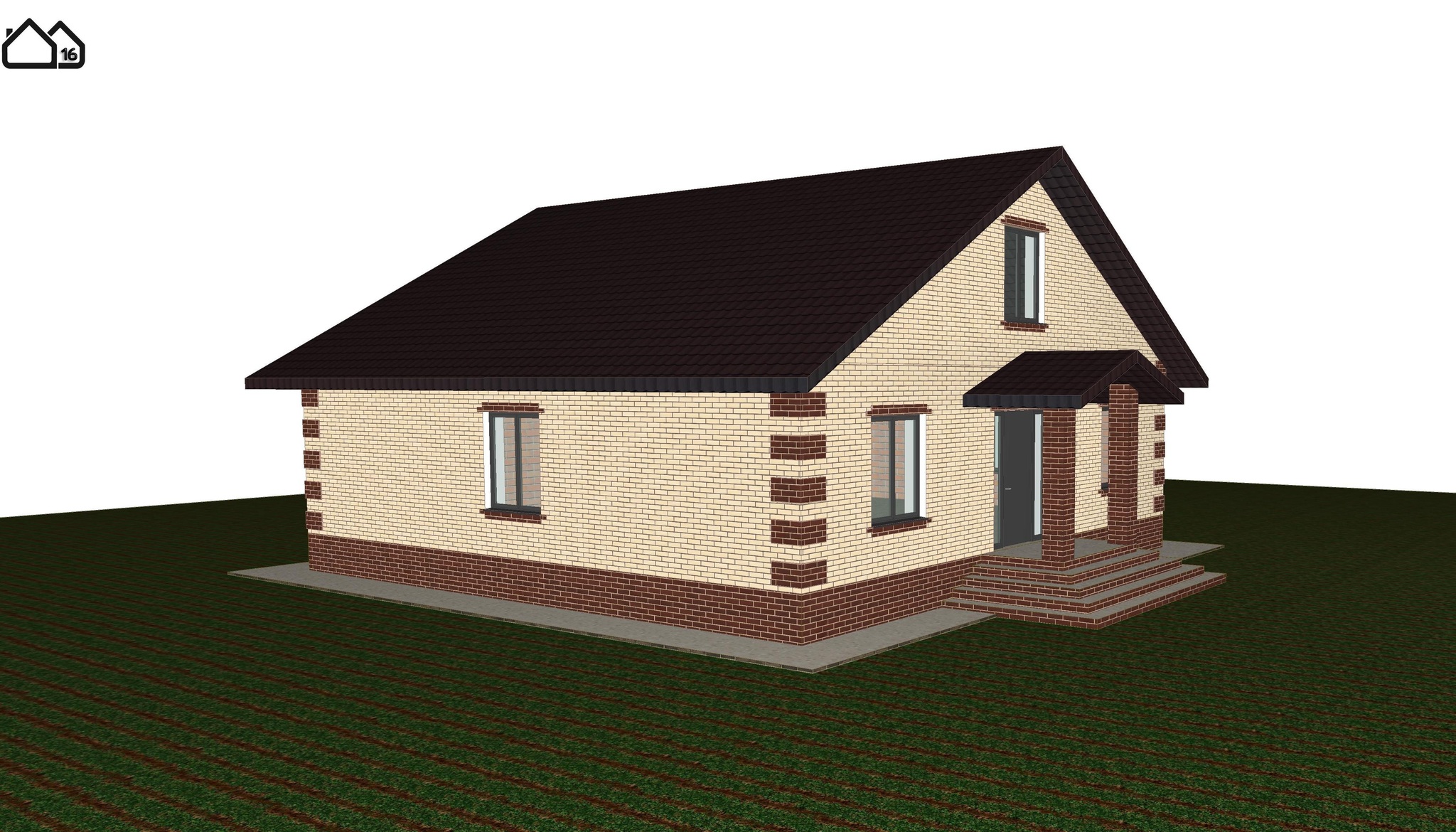 One-storey house 12x12m with three bedrooms - My, Project, Design, Building, Longpost