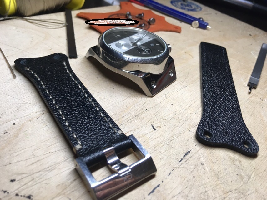 Watch strap for Calvin Klein. - My, Needlework with process, Leather products, Longpost, Strap, 