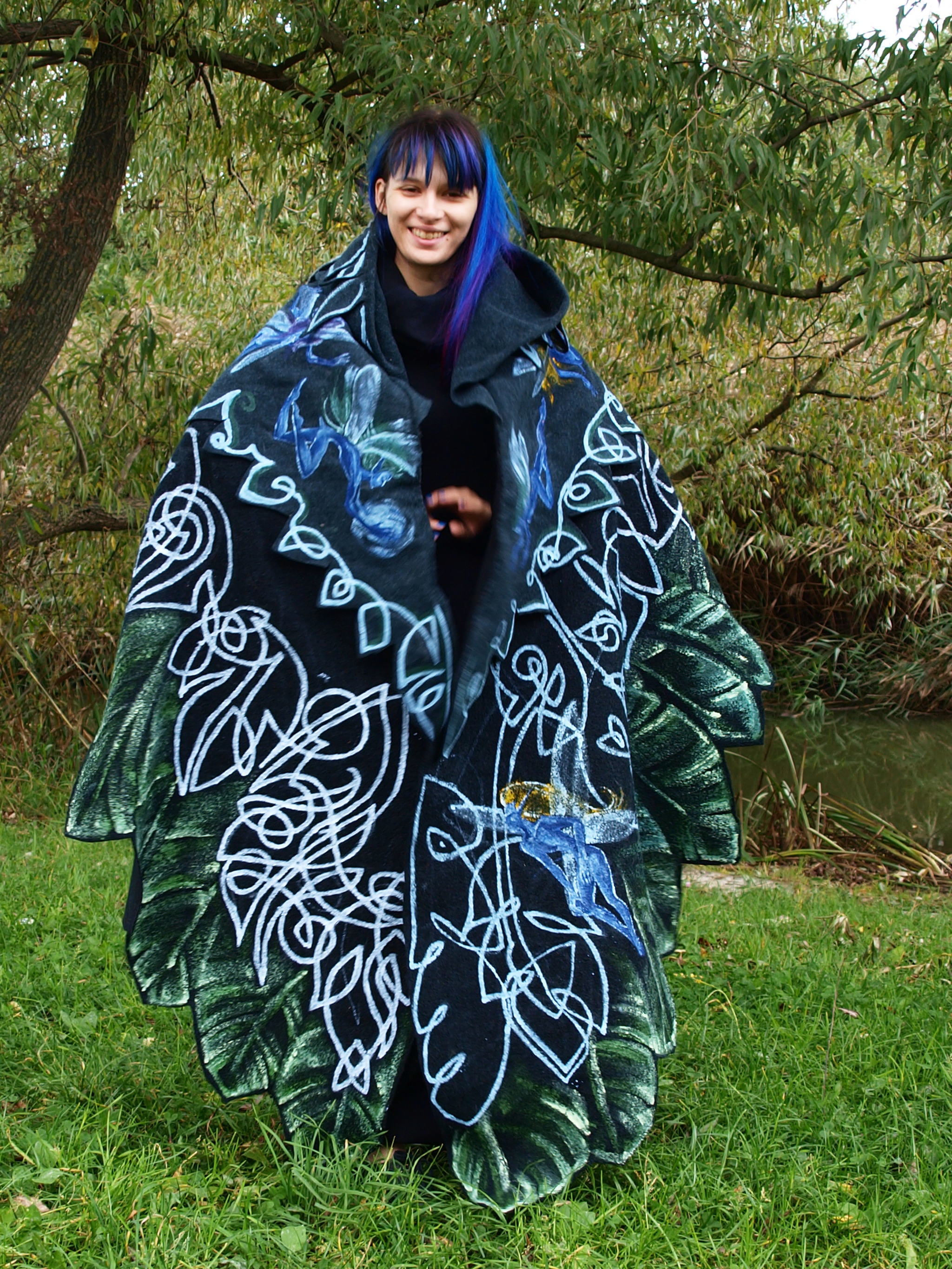 Shawl-wings Pixie - My, Kai Yara, Painting on fabric, Warm clothes, Fantasy, Celtica, Shawl, Longpost