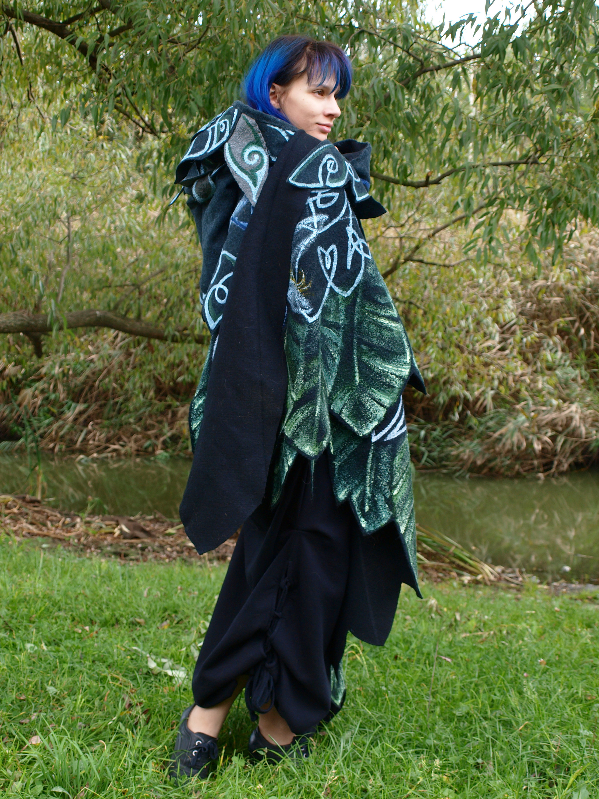 Shawl-wings Pixie - My, Kai Yara, Painting on fabric, Warm clothes, Fantasy, Celtica, Shawl, Longpost