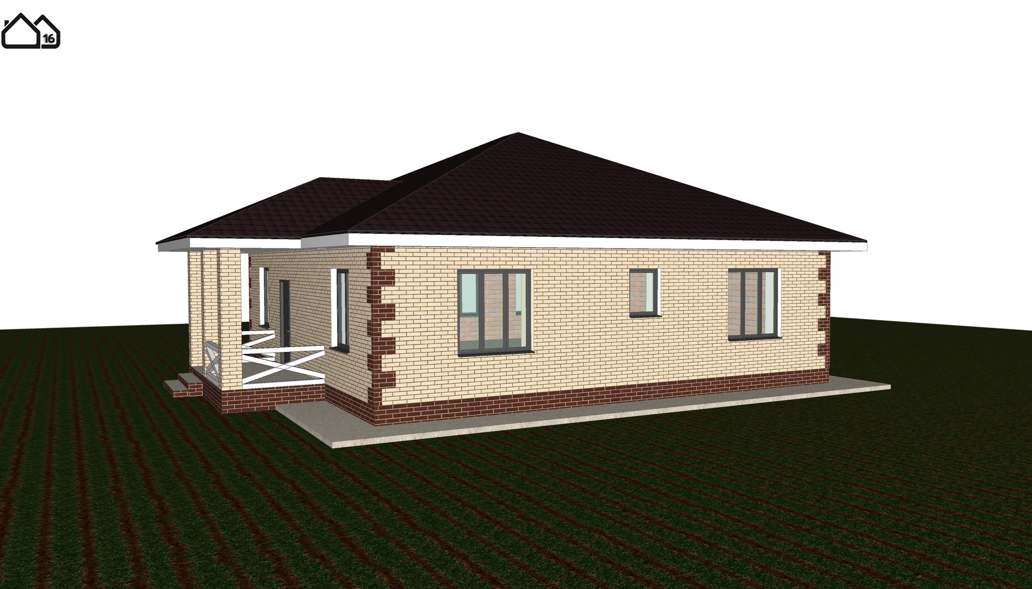 The project of a one-storey house with an area of ??110 sq.m. with two bedrooms - My, Project, Dacha, Cottage, Longpost