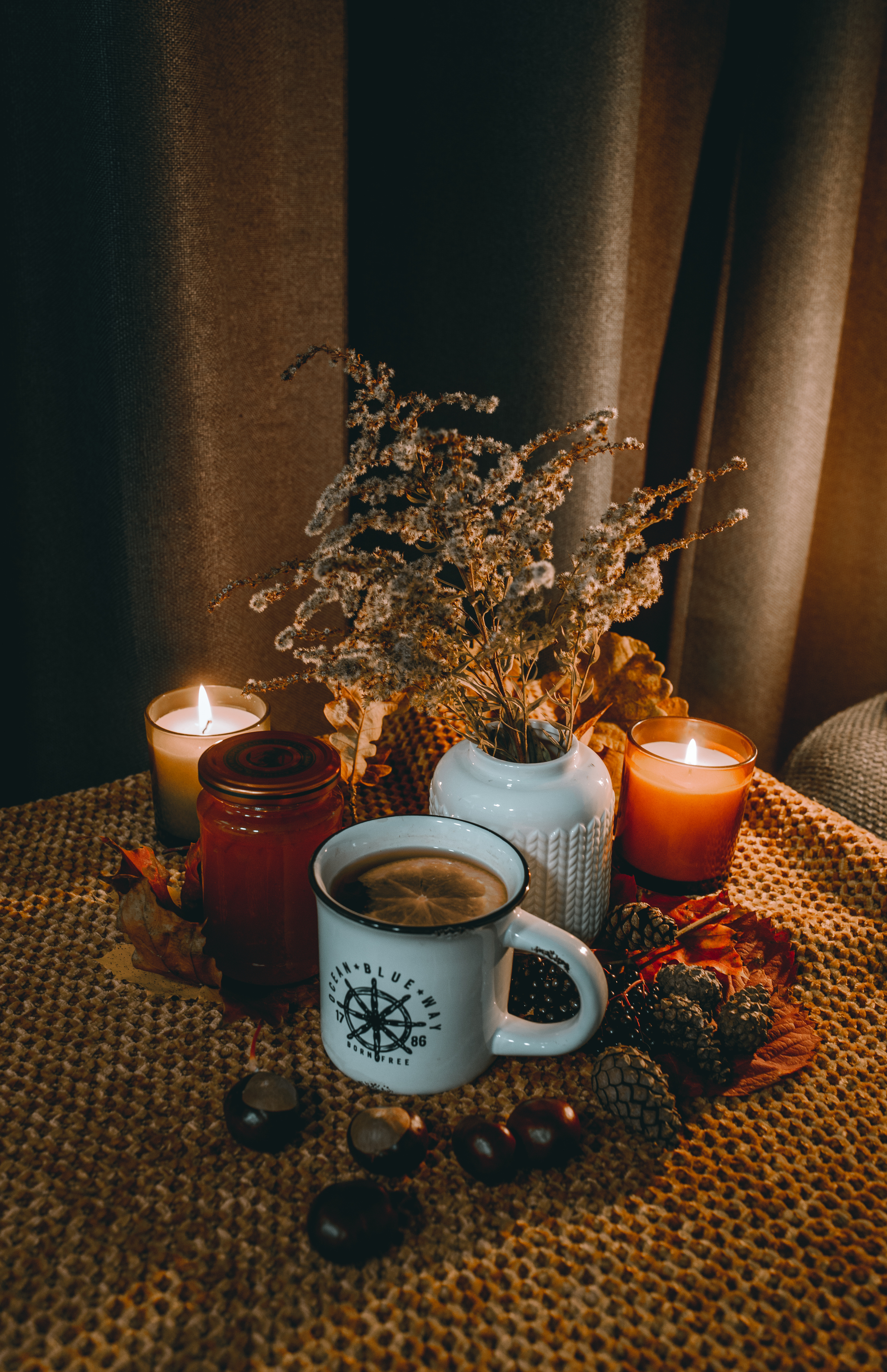 The most comfortable time of the year - My, Autumn, Tea, Candle, Cosiness, House, Plaid