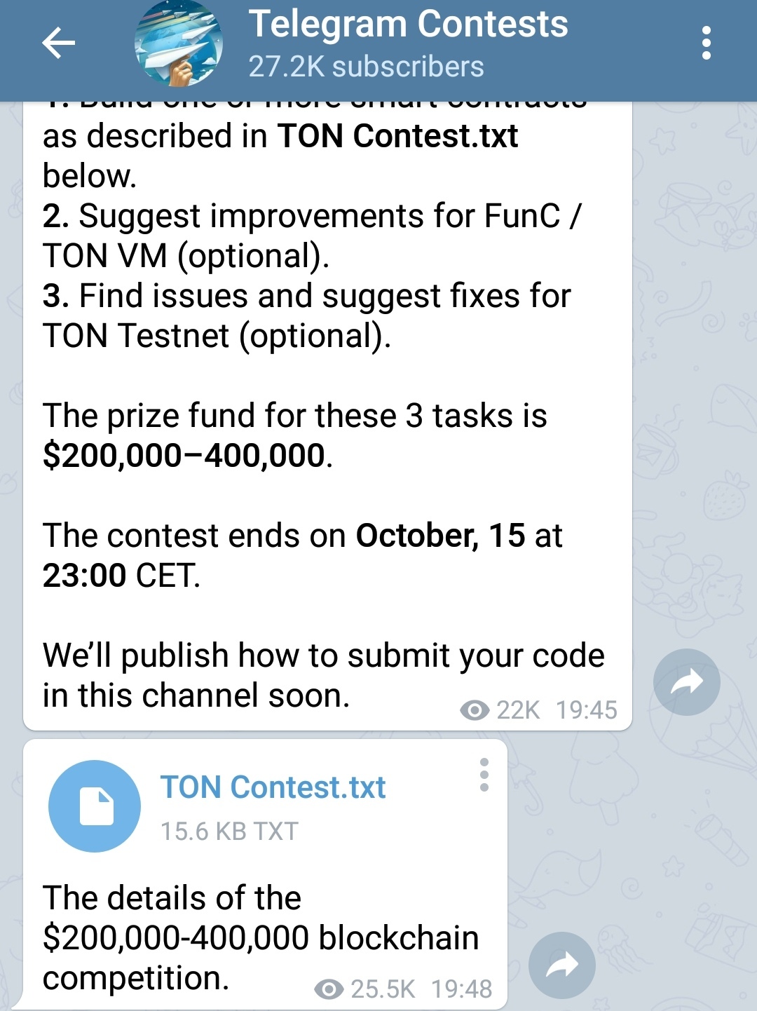 Telegram officially announced a competition for the development of TON smart contracts - Telegram, Gram, Blockchain, Longpost