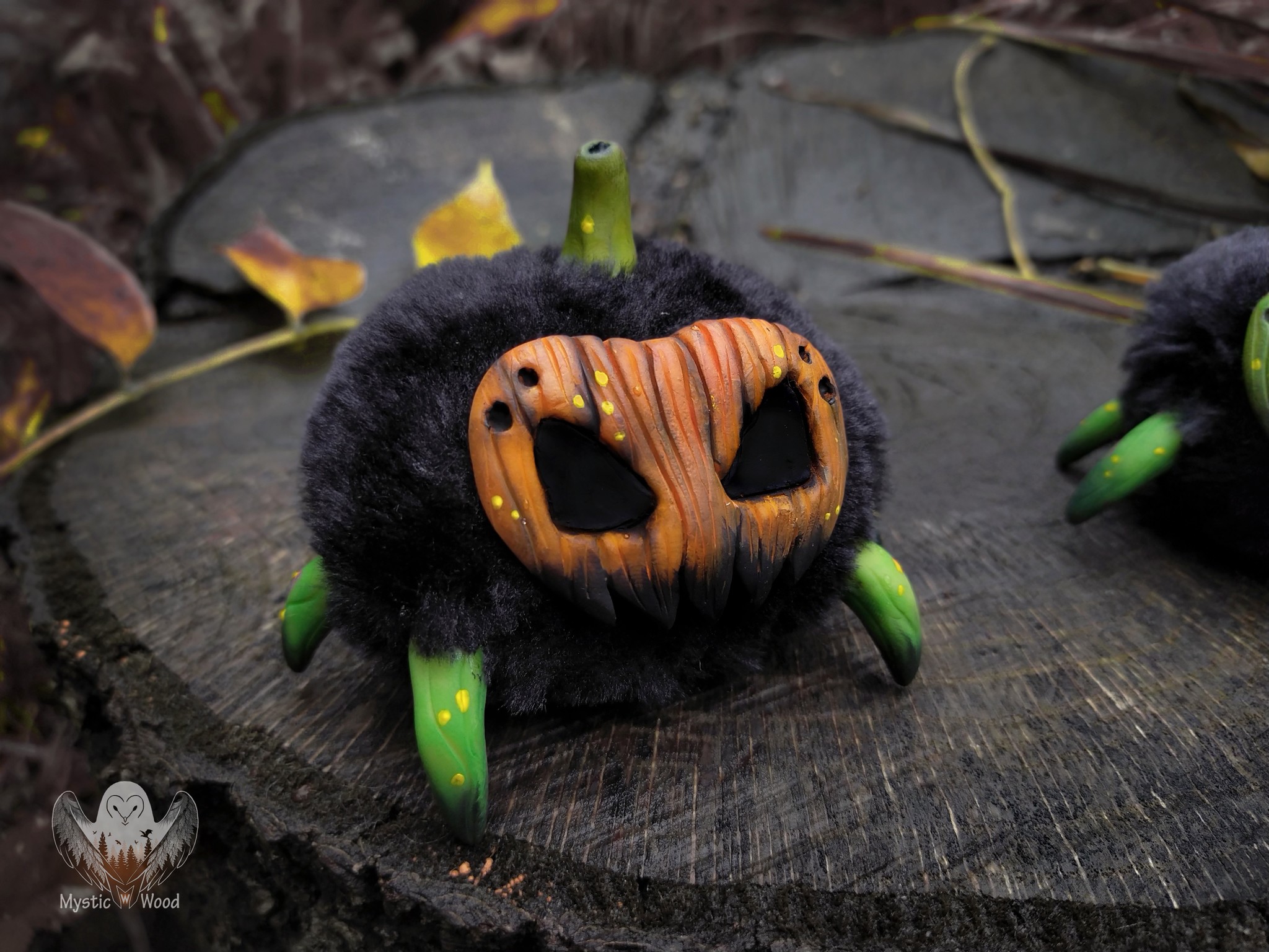 Pumpkin spiders - My, Spider, Pumpkin, Halloween, Polymer clay, Needlework without process, Handmade, Longpost