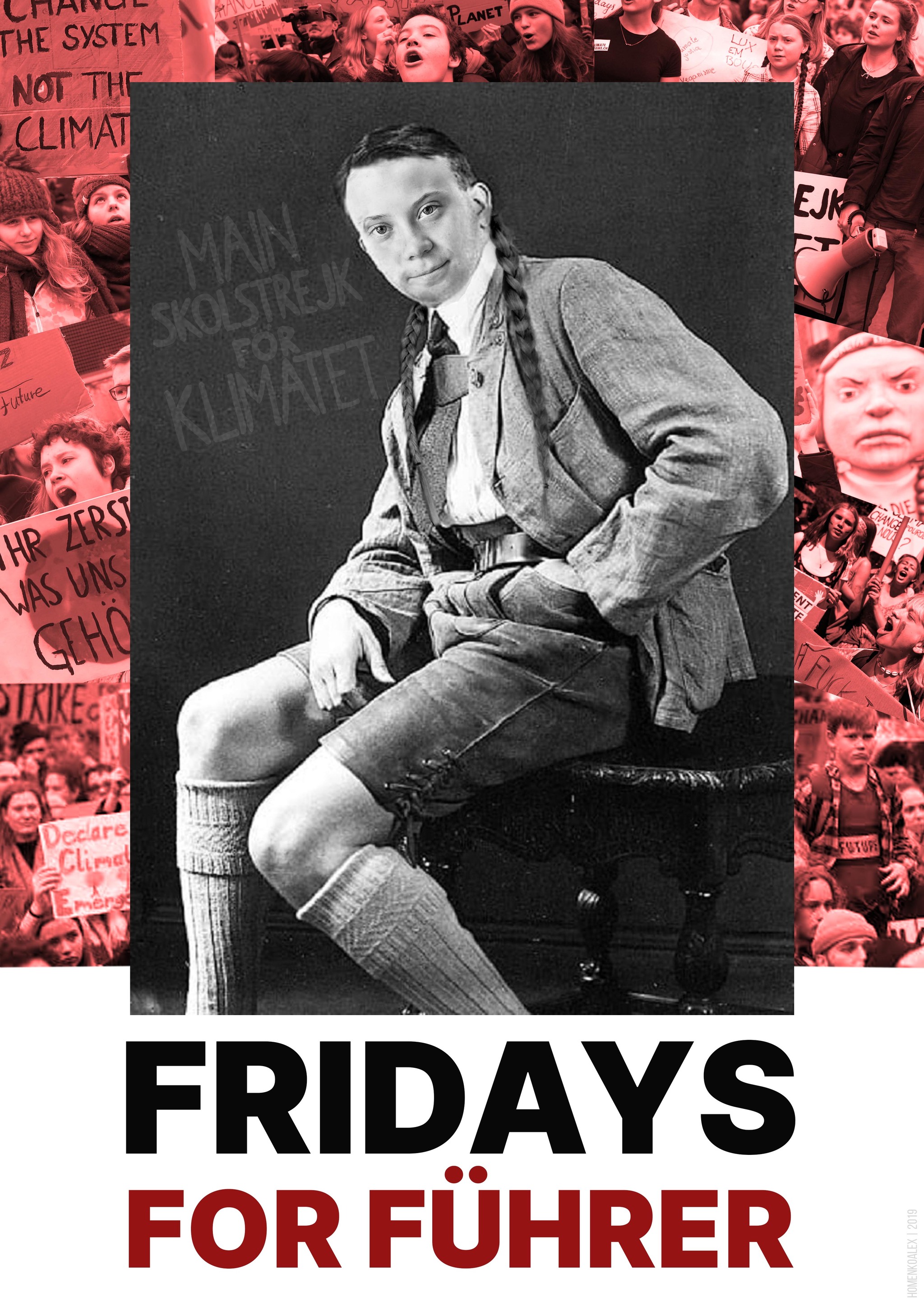 Fridays for fuhrer - Моё, Greta, Eco, Fuhrer, Грета Тунберг, Фюрер