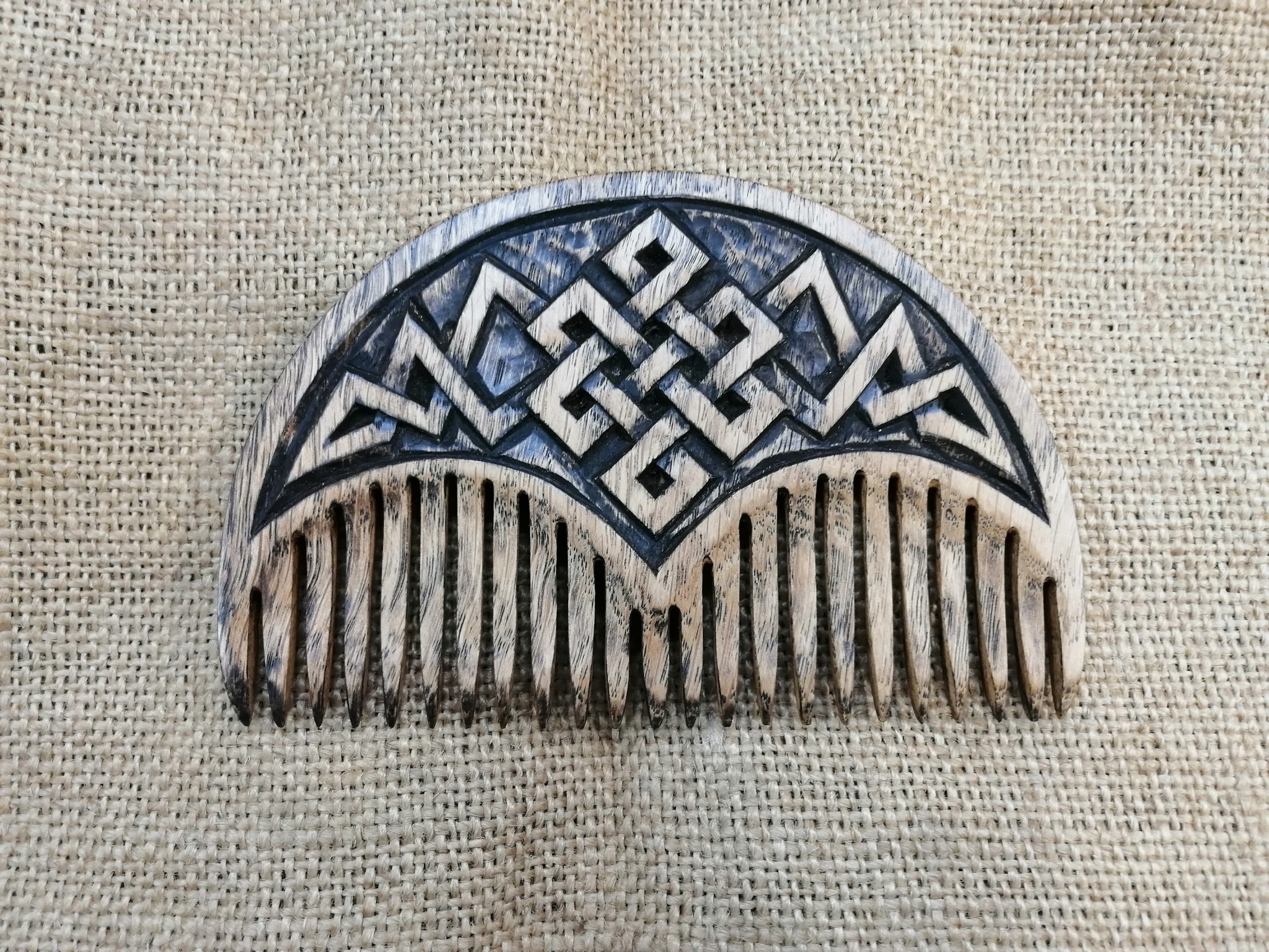 Oak comb Knot of longevity - My, Crest, Wood carving, Handmade, Oak, Wooden ridge, Longpost