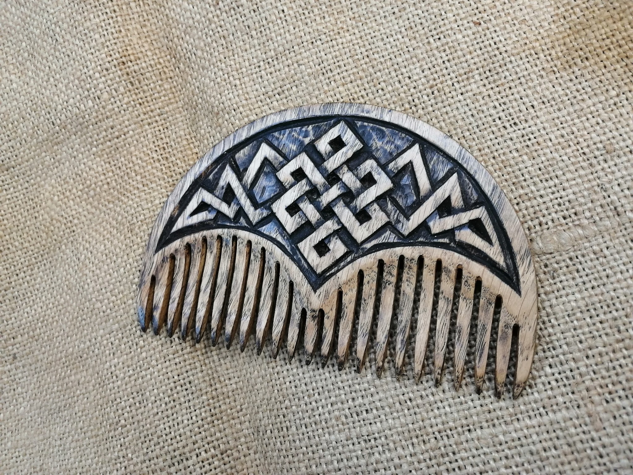 Oak comb Knot of longevity - My, Crest, Wood carving, Handmade, Oak, Wooden ridge, Longpost