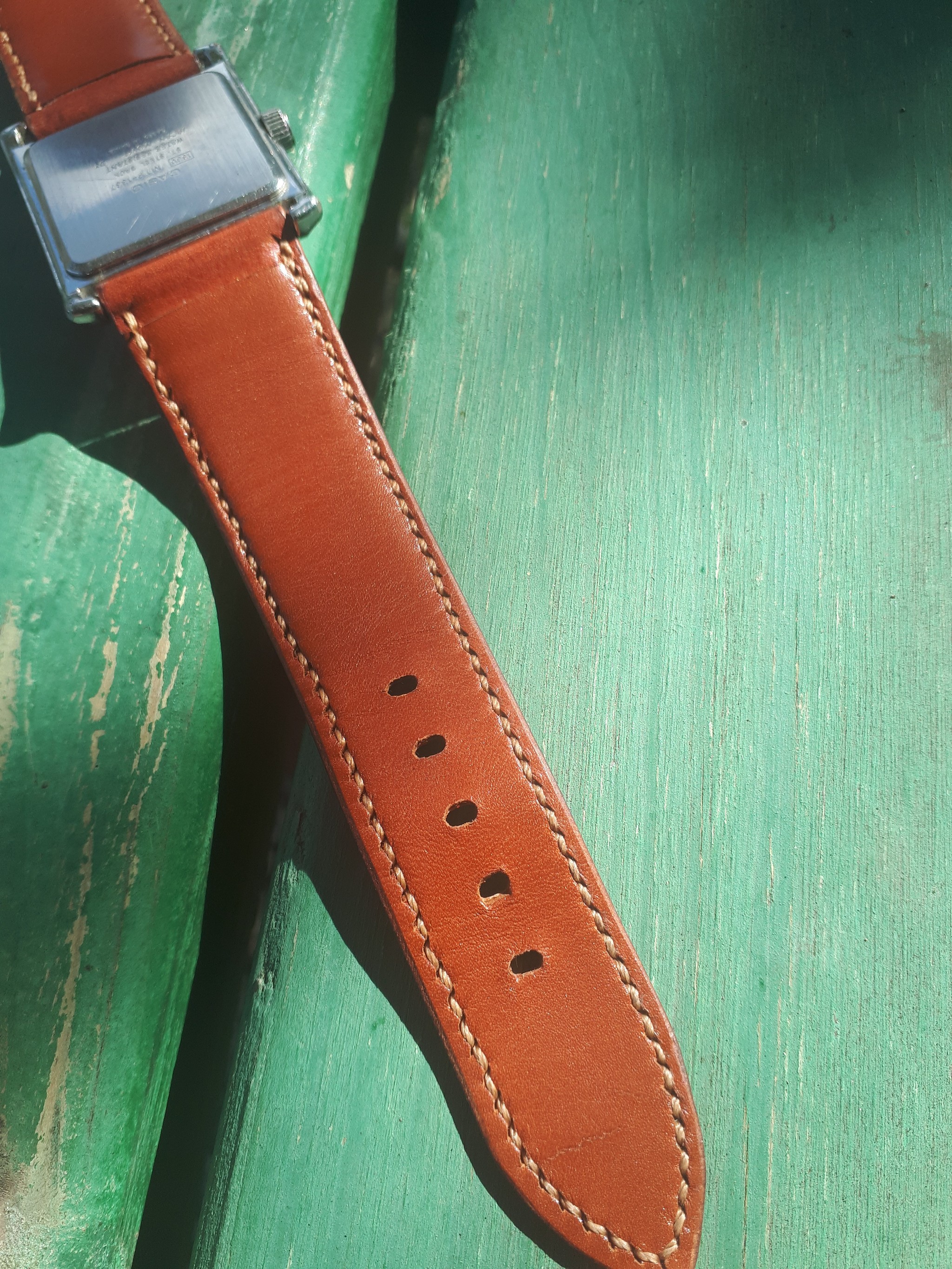 Watch strap. - My, Natural leather, With your own hands, Handmade, Strap, , Video, Longpost