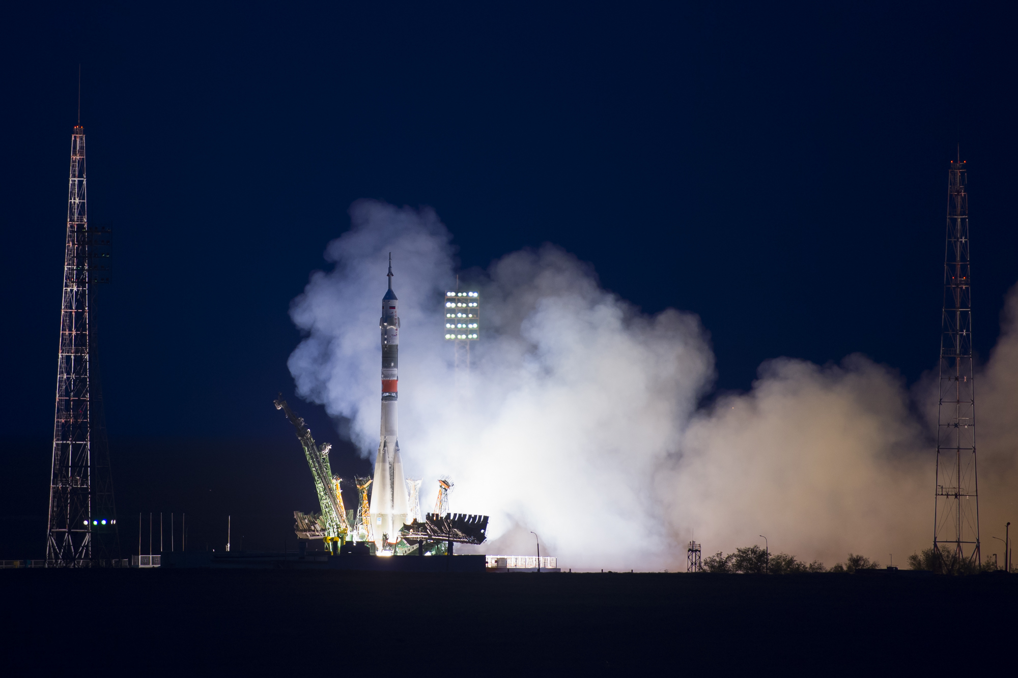 Last launch of Soyuz-FG with the new crew of the International Space Station - Rocket, Union, Space, Running, Baikonur, Roscosmos, NASA, Космонавты, Video, Longpost