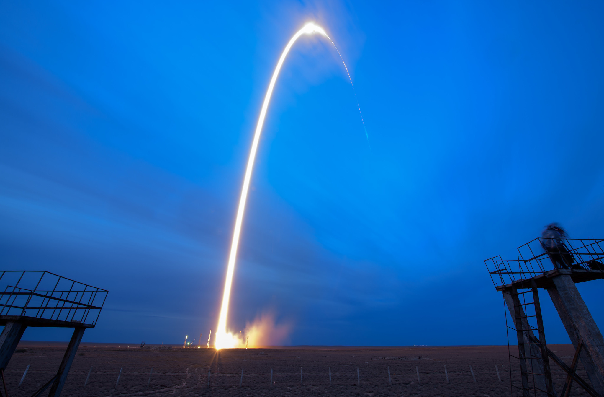 Last launch of Soyuz-FG with the new crew of the International Space Station - Rocket, Union, Space, Running, Baikonur, Roscosmos, NASA, Космонавты, Video, Longpost