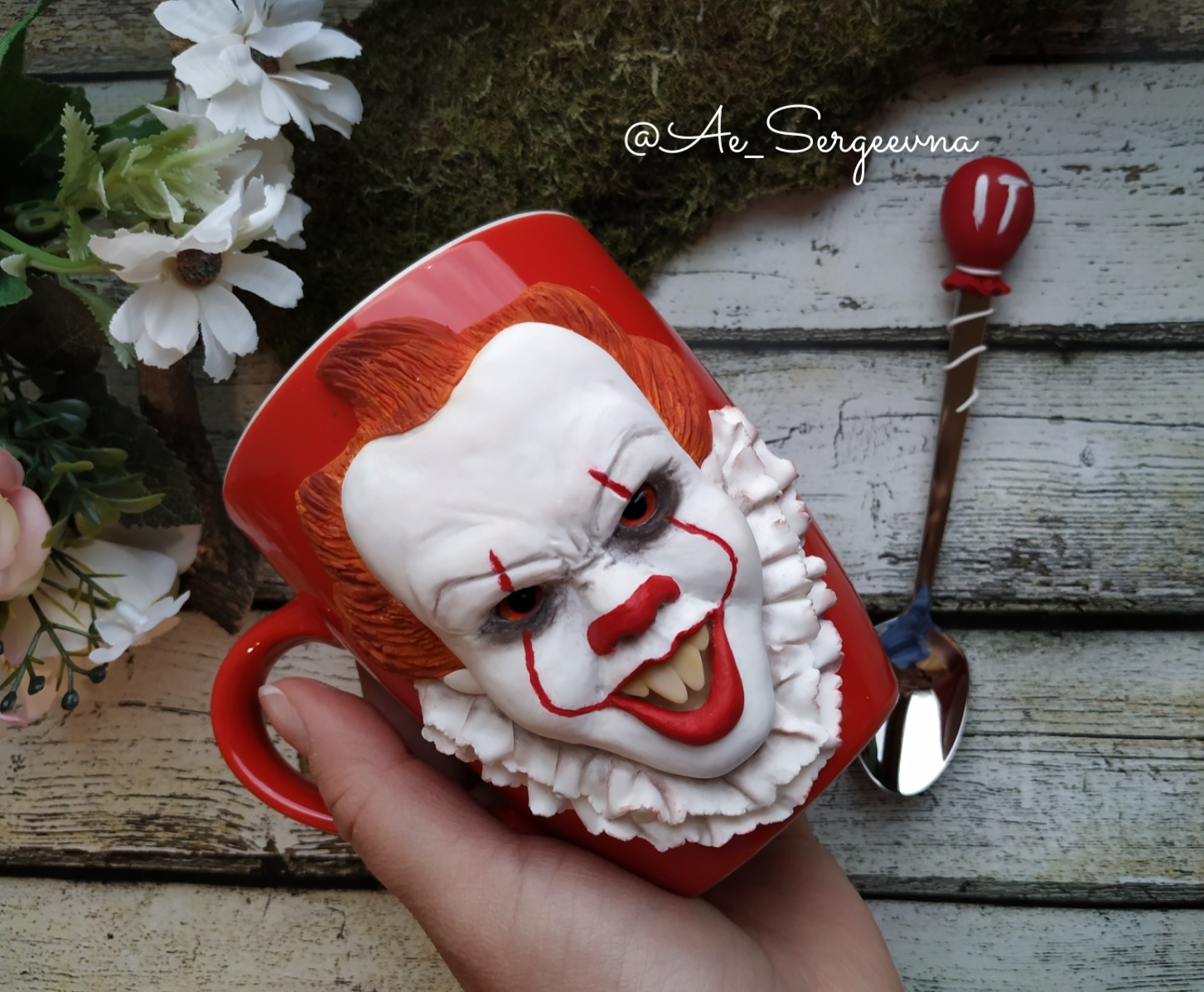 It... Or IT - My, Pennywise, It, It 2, Polymer clay, Mug with decor, Кружки, , Longpost