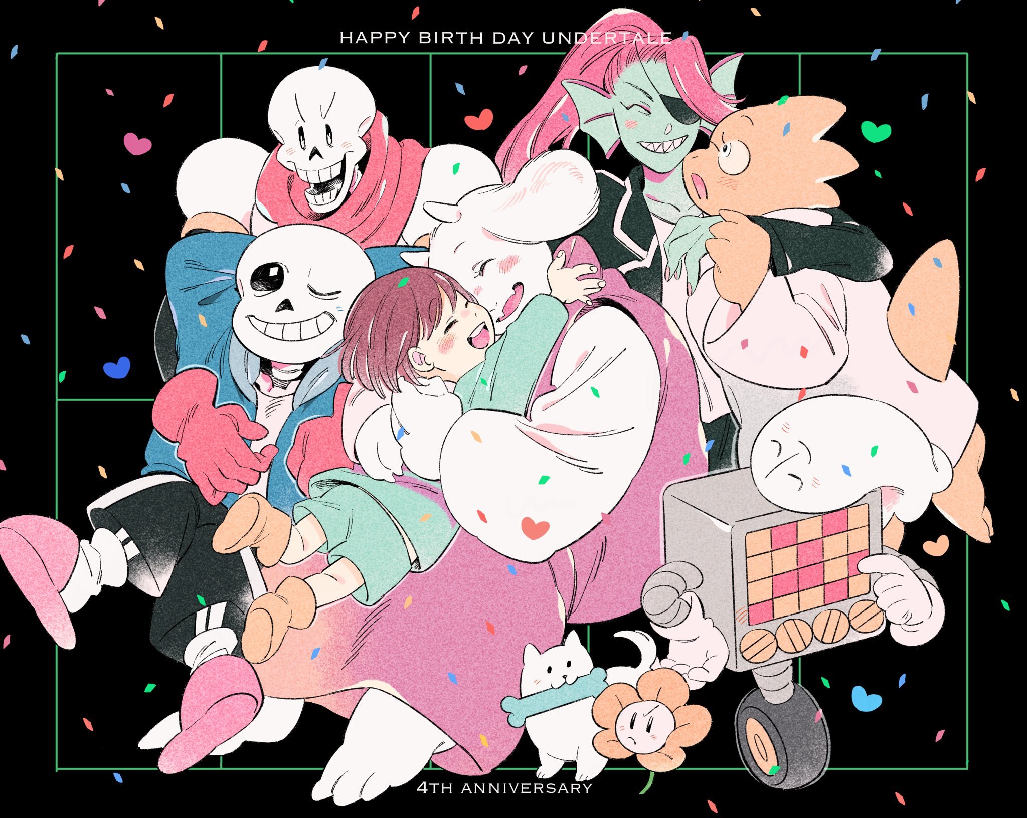 The second collection of art in honor of the fourth anniversary of Undertale - Undertale, Alltogether, Games, Longpost, Art