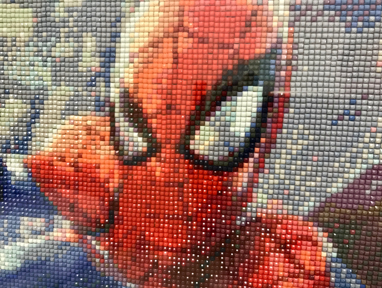 Spider. diamond mosaic - My, Diamond mosaic, Spiderman, Longpost