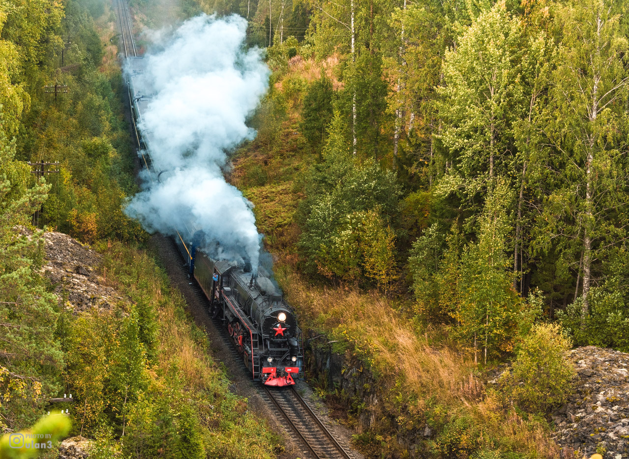 Steam locomotive L-2198 - Locomotive, Autumn, Russian Railways