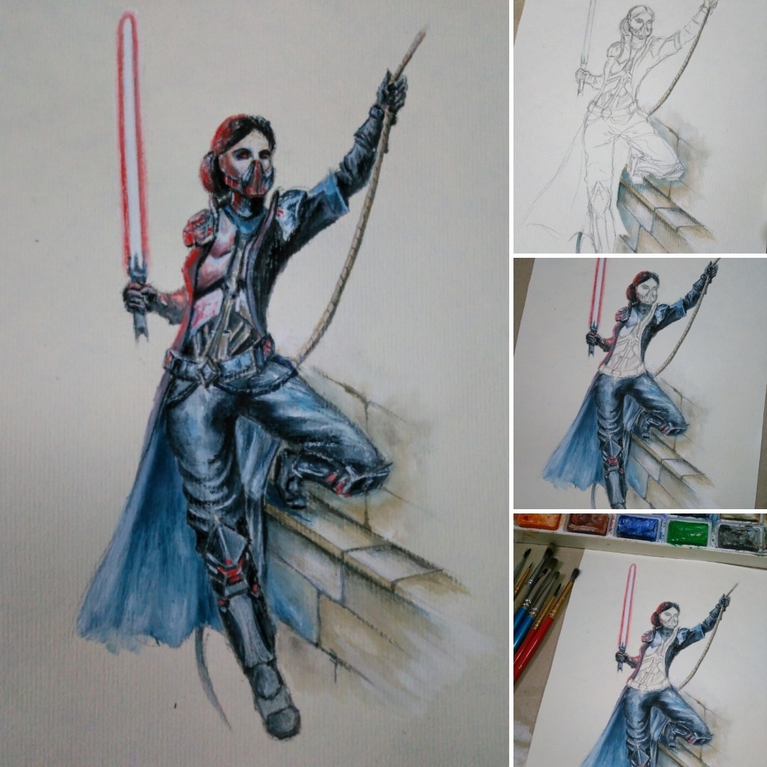 5. My hobby: drawing. - My, Star Wars, Star wars: the Old Republic, Drawing, Self-taught artist, Longpost