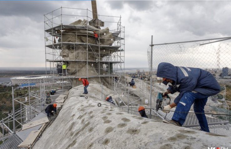 Motherland in Stalingrad under reconstruction - Motherland, Stalingrad, Volgograd, Longpost