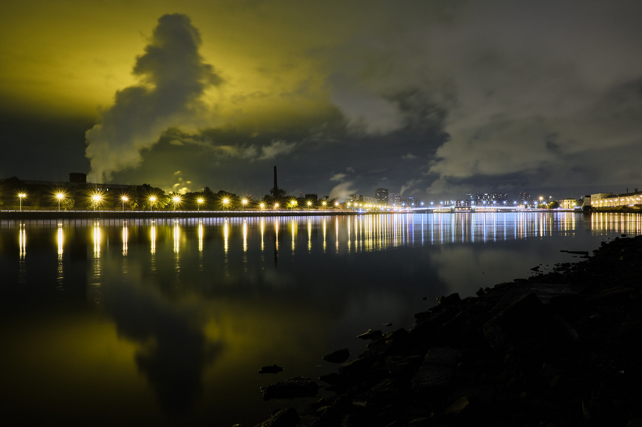 Night embankment. - My, Saint Petersburg, The photo, Night, Fujifilm, Embankment, Longpost