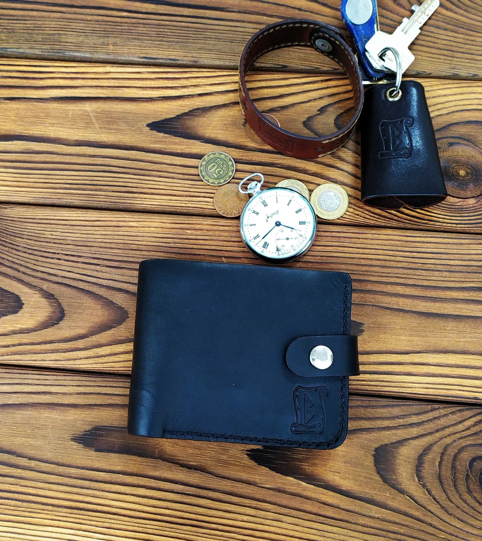 Man's wallet - My, Leather wallet, Wallet, Longpost