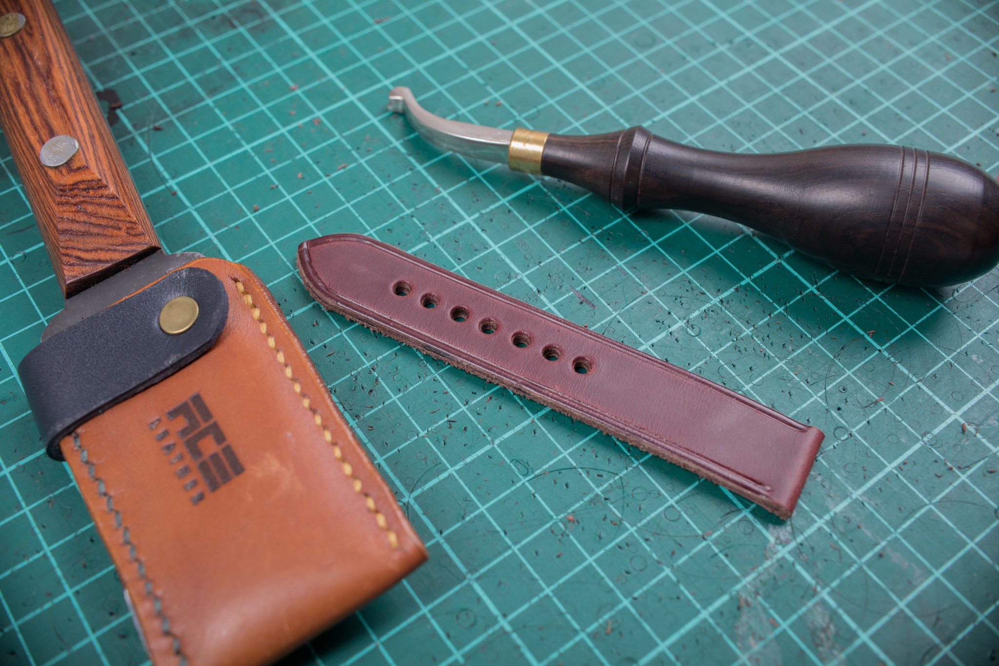 Watch strap for Swiss Military - My, Leather, Strap, Longpost, Needlework with process