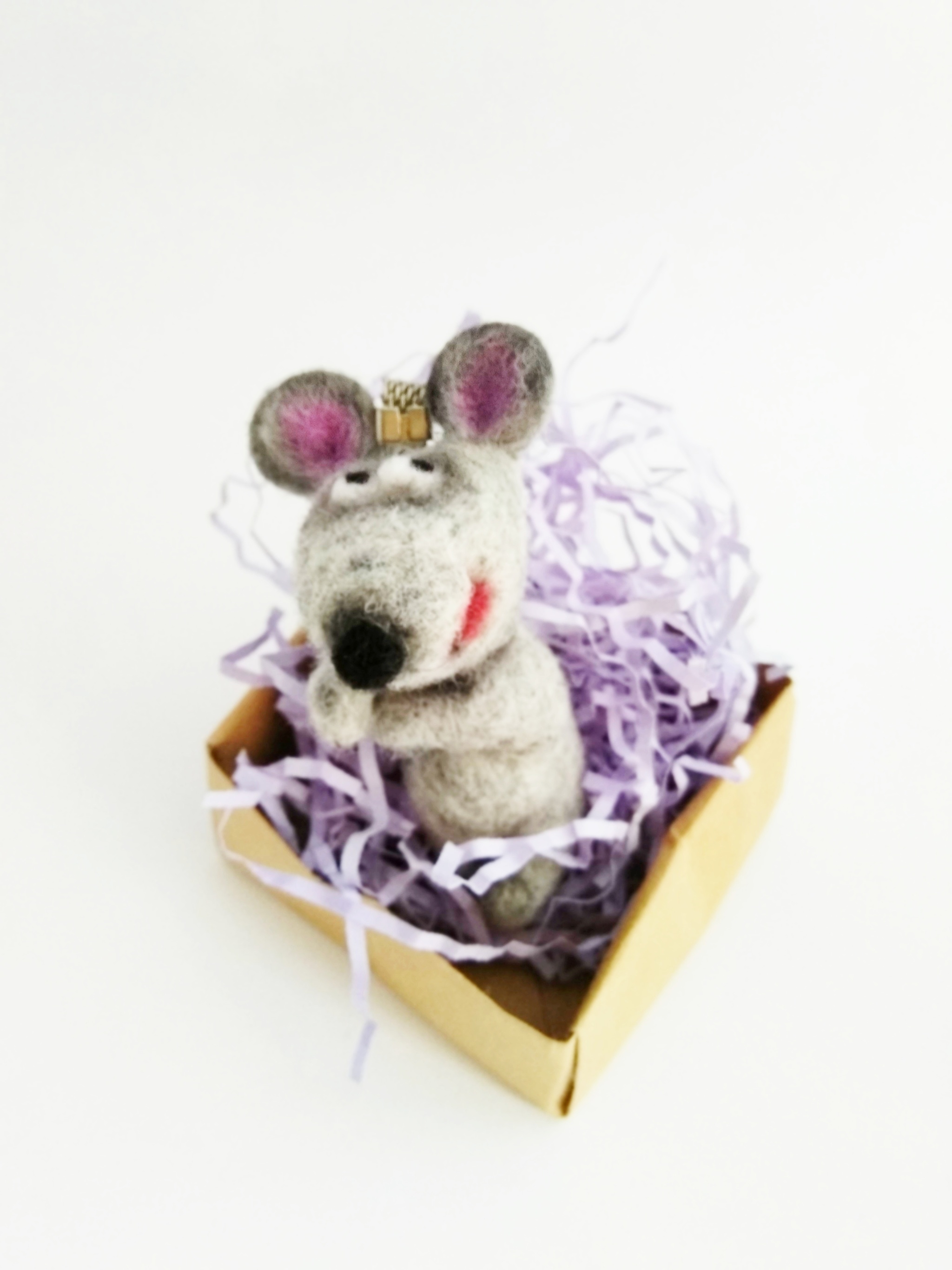 Gray mouse - My, Mouse, Wallow, Dry felting, Needlework without process, Longpost