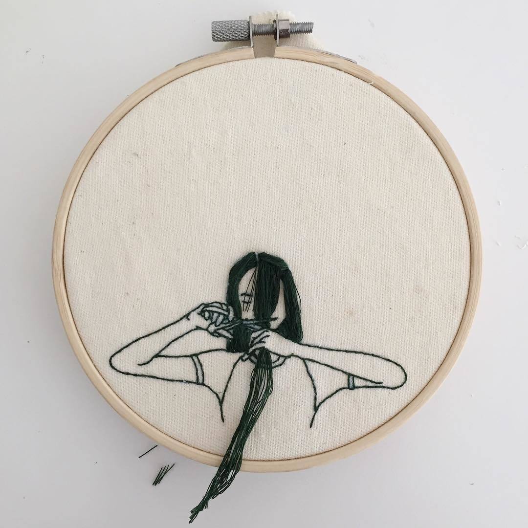 Embroidery - Embroidery, Longpost, Artist, Hair