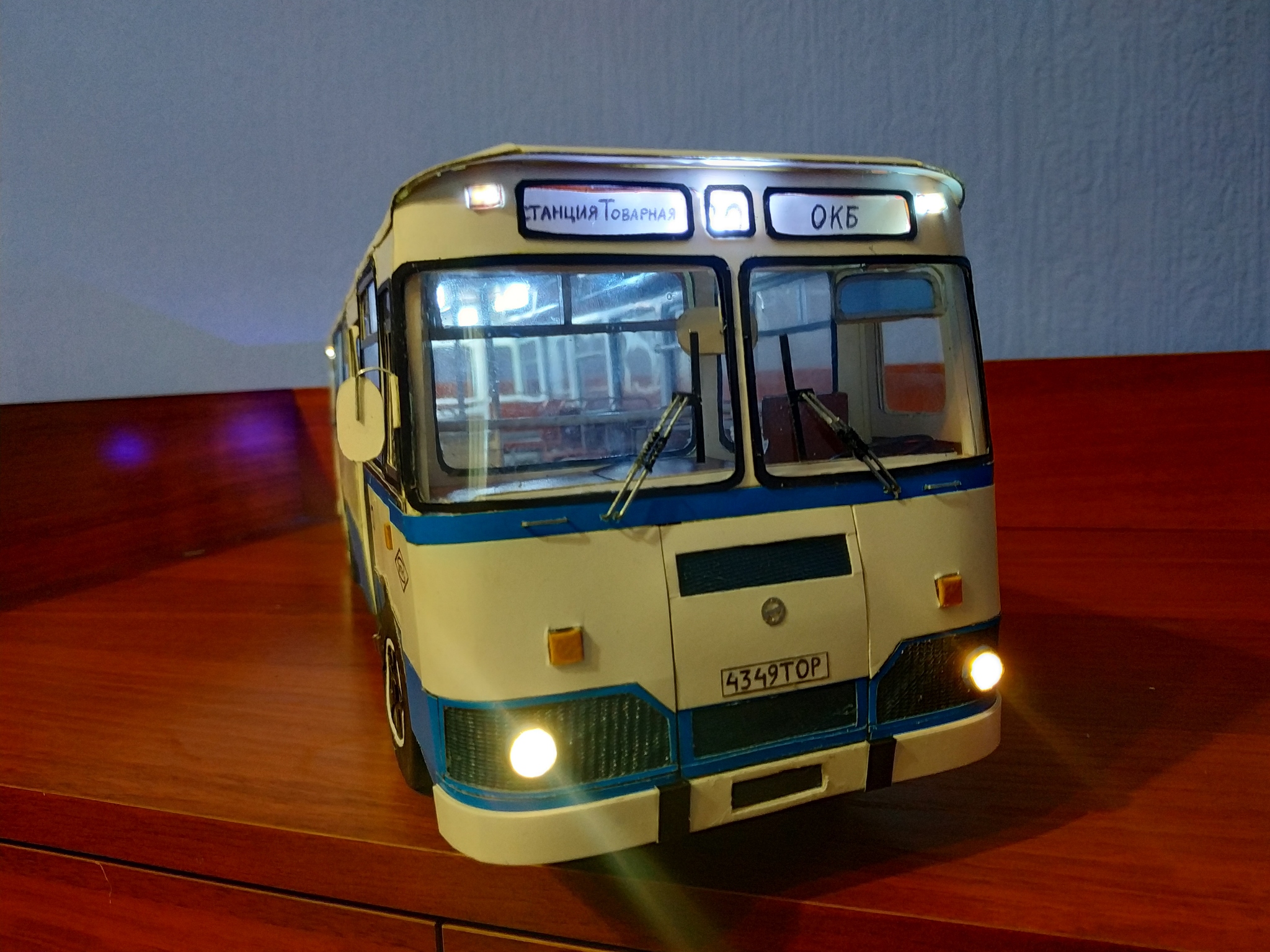 LiAZ 677M. Now he's driving - My, Liaz, Bus, With your own hands, Radio controlled models, Cardboard, Video, Longpost