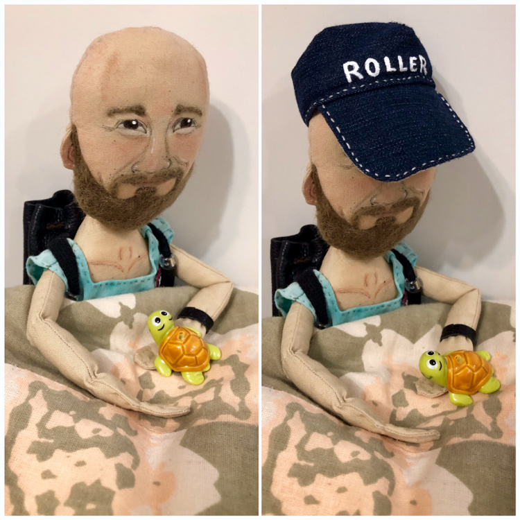 Gift to a friend - My, Portrait doll, Textile doll, Handmade, Beard, Fabric doll, Tattoo, crazy hands, Video, Longpost