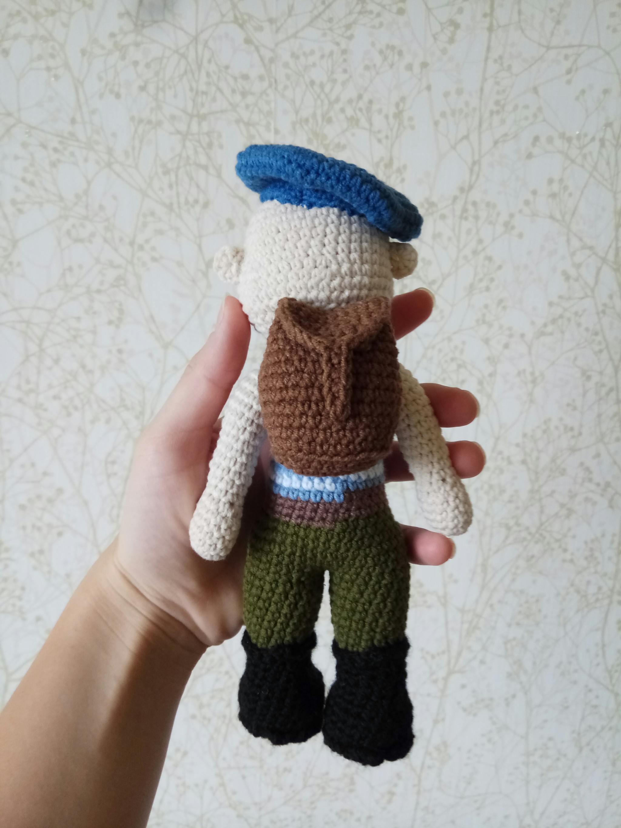 Paratrooper - My, Crochet, Needlework without process, Knitting, Knitted toys, Paratroopers, Longpost