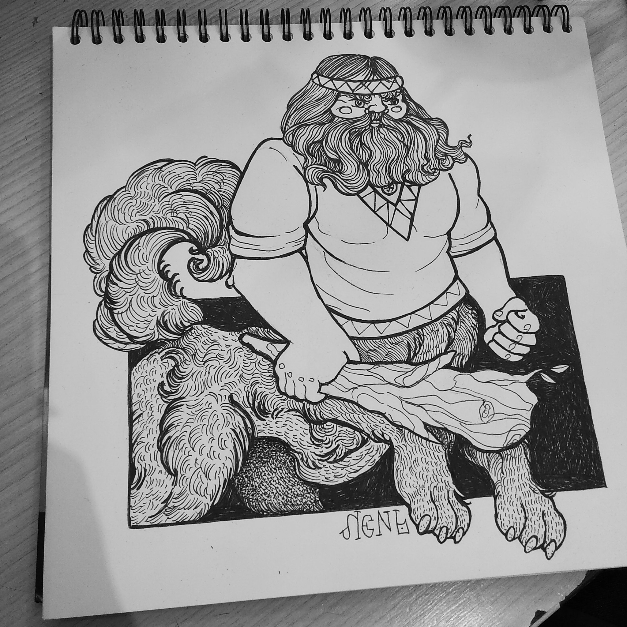 Slavic inktober. Day 5 - My, Slavic mythology, Inktober, Drawing, Graphics, 1page1day, Longpost