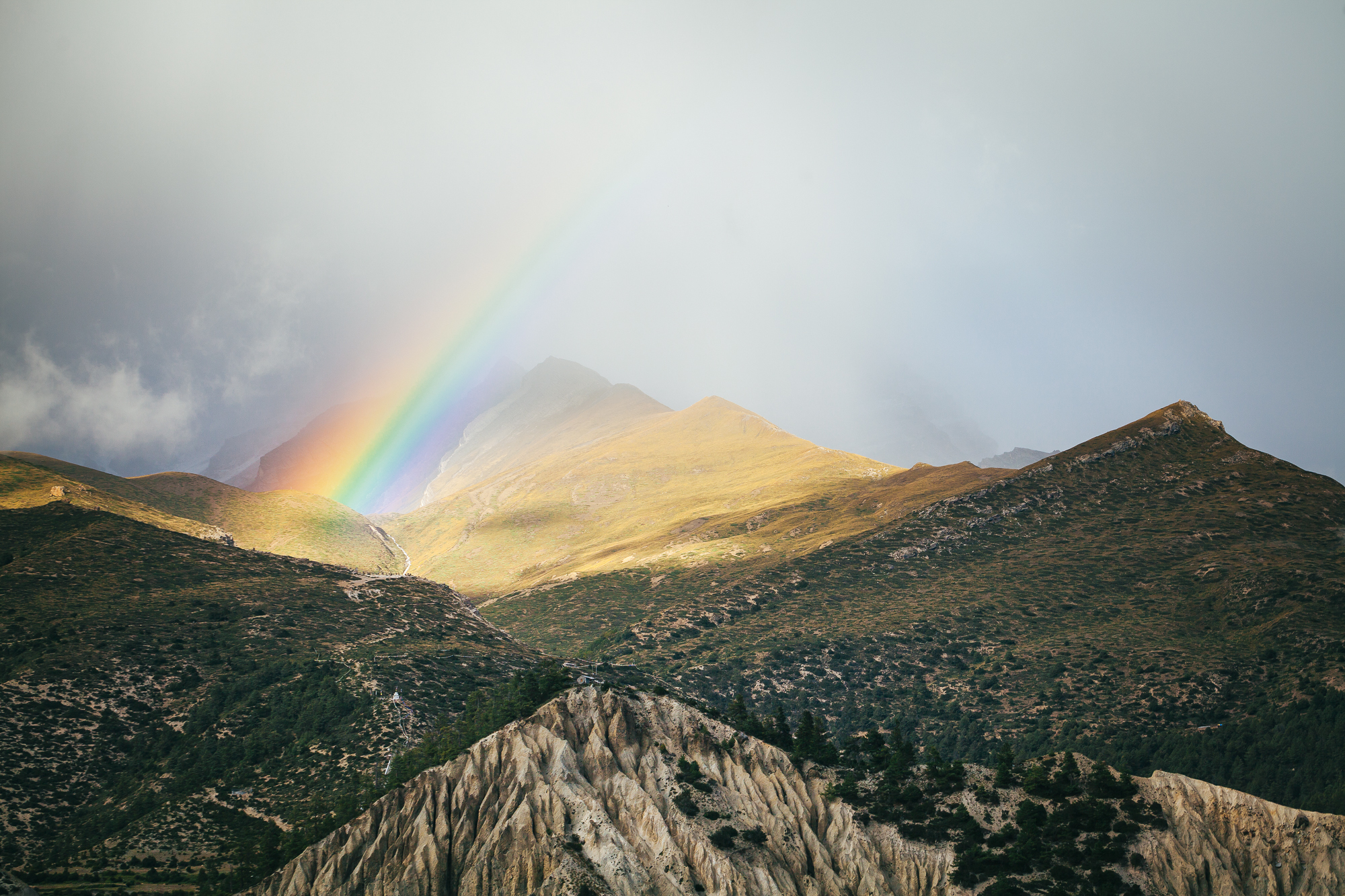 mountain rainbow - My, The mountains, Rainbow, Canon 5DM2, Canon 100 mm, Nepal, beauty of nature