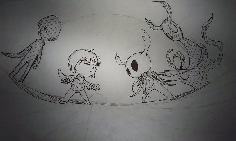 Hollow Tale - Undertale, Hollow knight, Crossover, Alltogether, Longpost, Games, Art