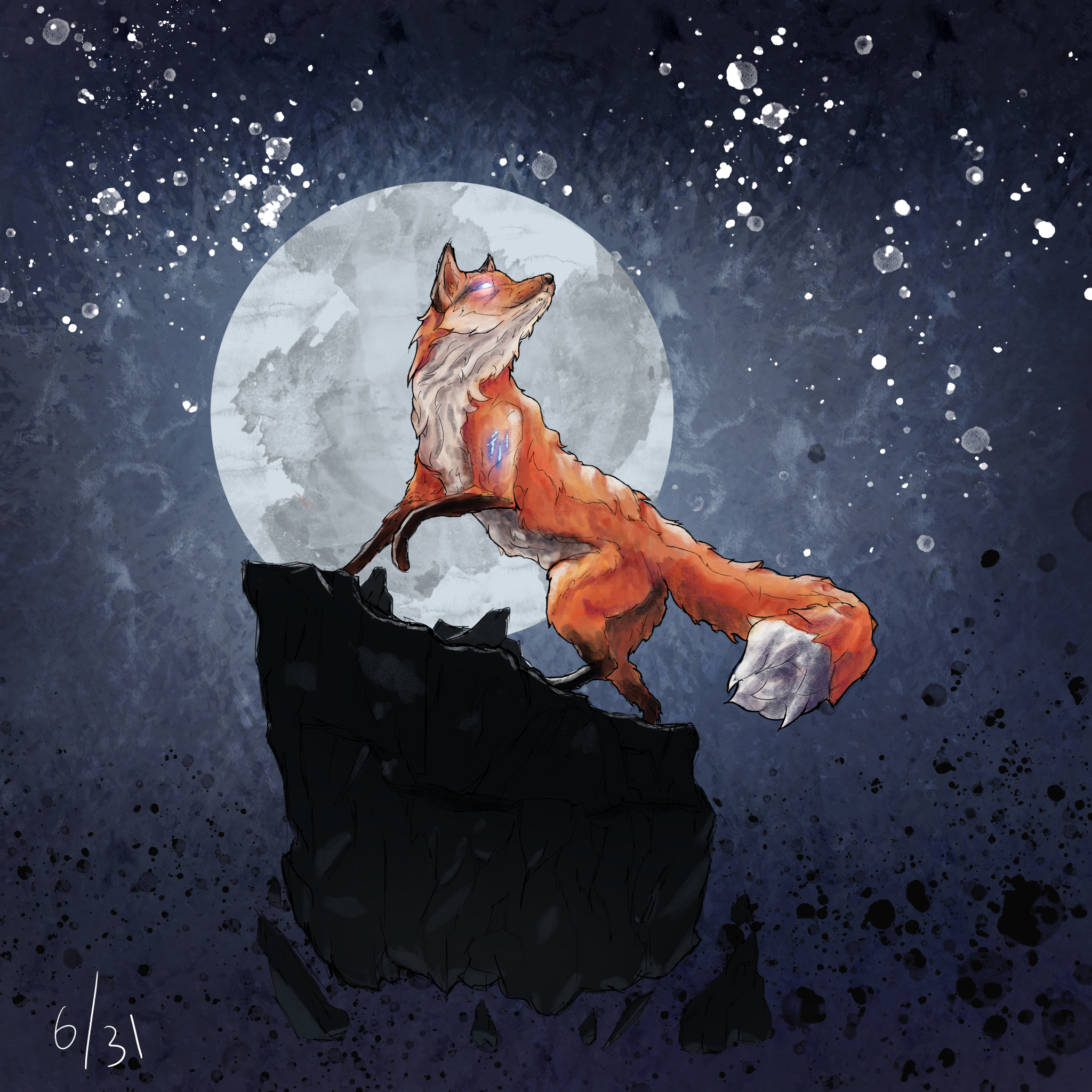 Inktober 2019, 4-6 days - My, Inktober, Digital drawing, Longpost, Fox