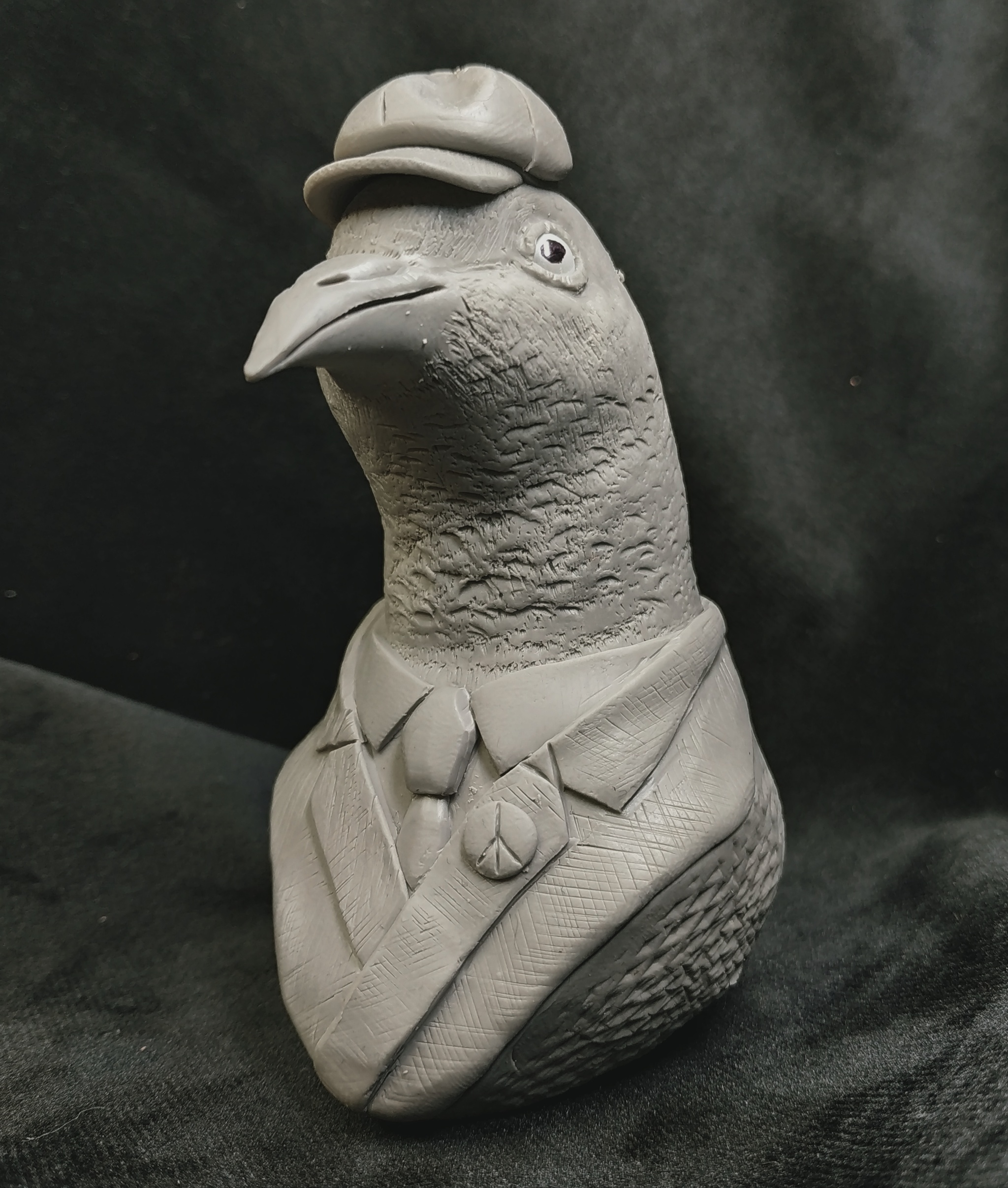 Super sculpey polymer clay sketch - My, Pigeon, Sketch, Creation, Longpost