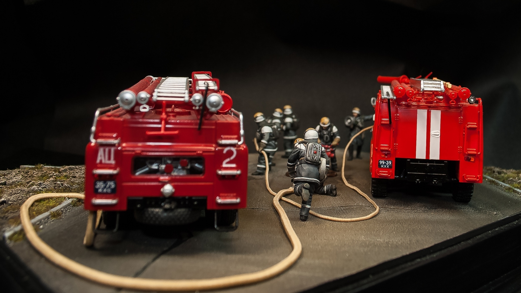 Diorama dedicated to the fire heroes of Chernobyl, scale 1:43. Author of the work Alexander Portnoy - Car modeling, Hobby, Firefighters, Miniature, Longpost, Stand modeling, Diorama