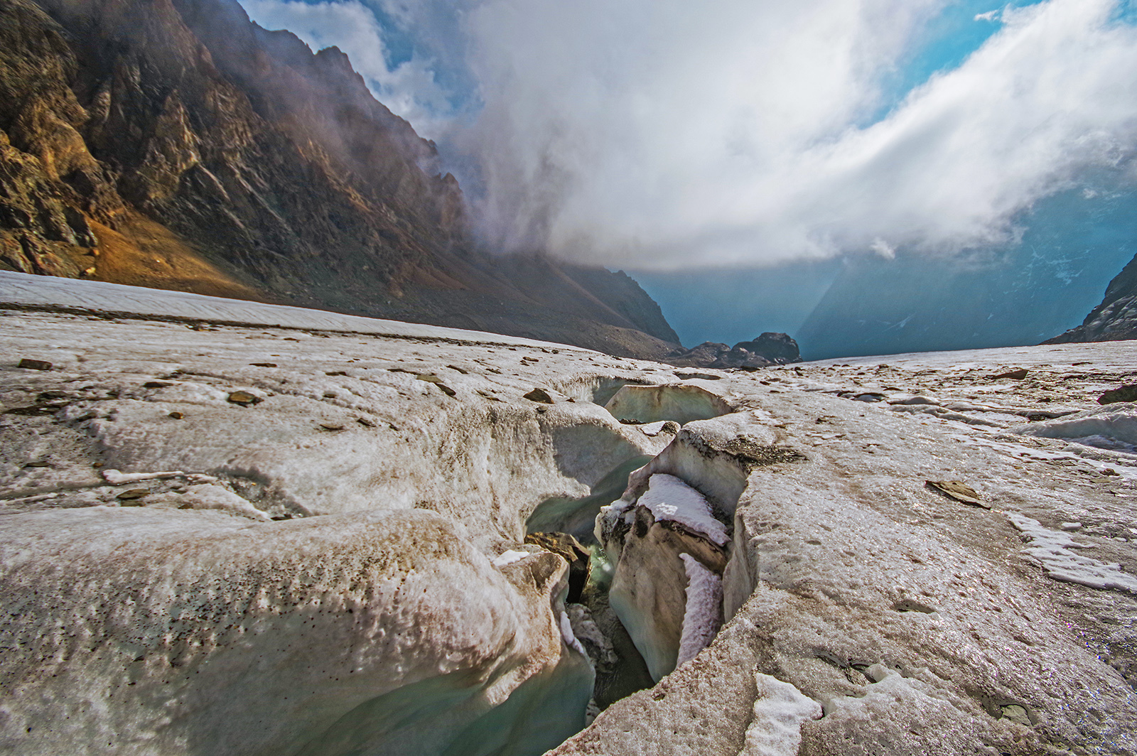 Along the Great Aktru Glacier - The mountains, Mountain Altai, Travels, Holidays in Russia, Tourism, The photo, Michael, Longpost, Altai Republic