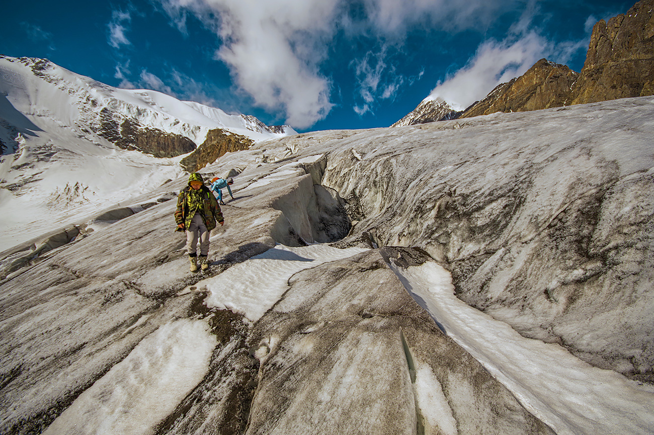 Along the Great Aktru Glacier - The mountains, Mountain Altai, Travels, Holidays in Russia, Tourism, The photo, Michael, Longpost, Altai Republic