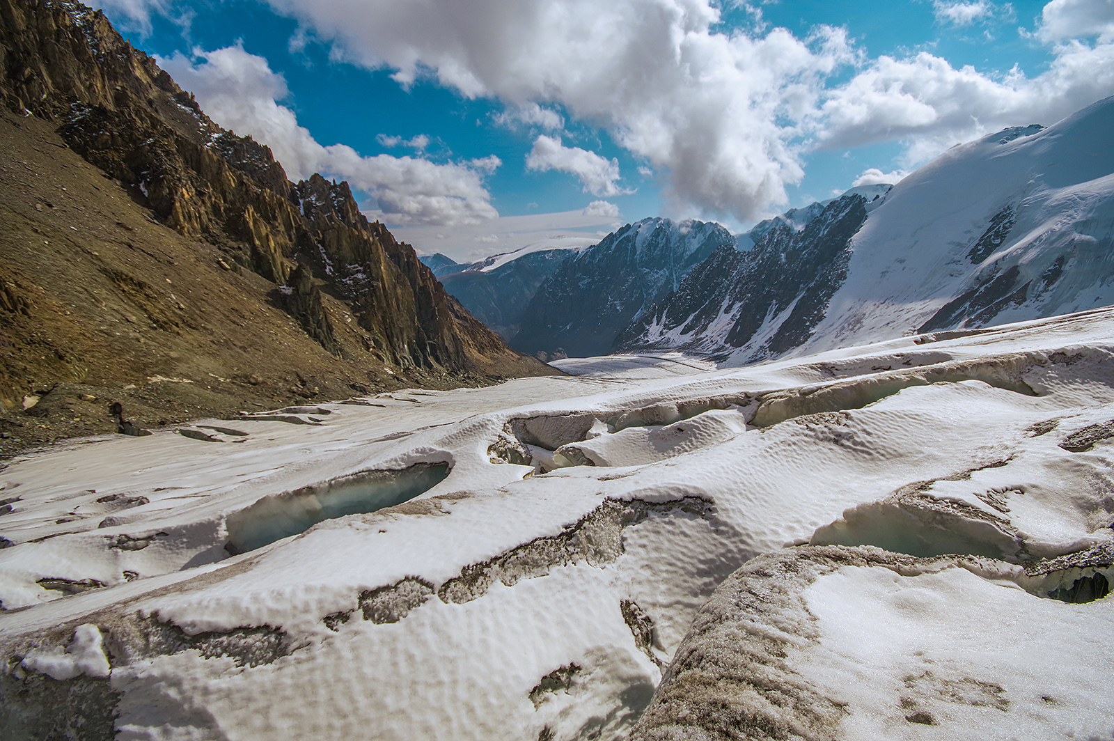 Along the Great Aktru Glacier - The mountains, Mountain Altai, Travels, Holidays in Russia, Tourism, The photo, Michael, Longpost, Altai Republic