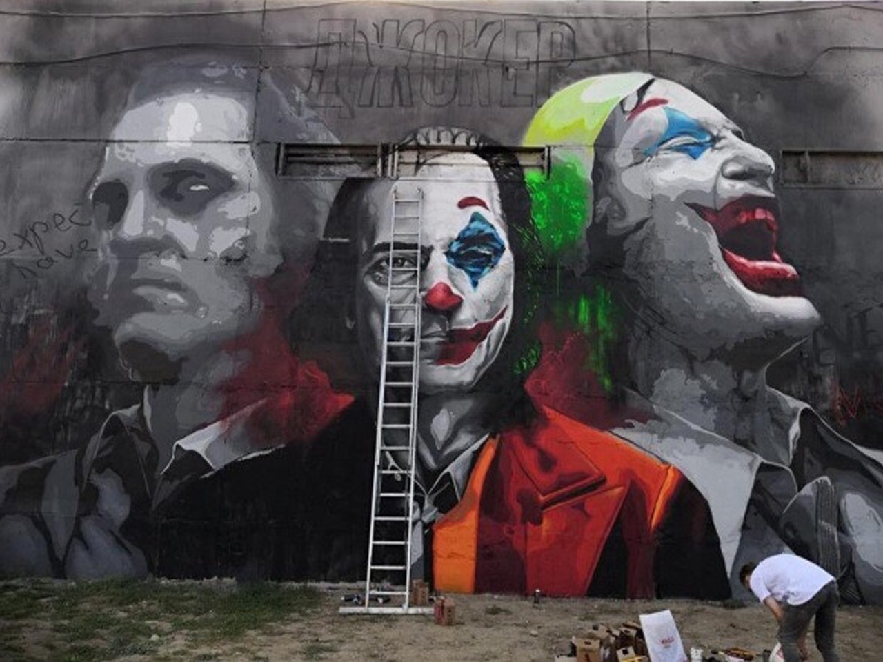 Graffiti dedicated to the new Joker was painted in Kazakhstan. This is a masterpiece! - Joker, Art, Video, Graffiti, Kazakhstan