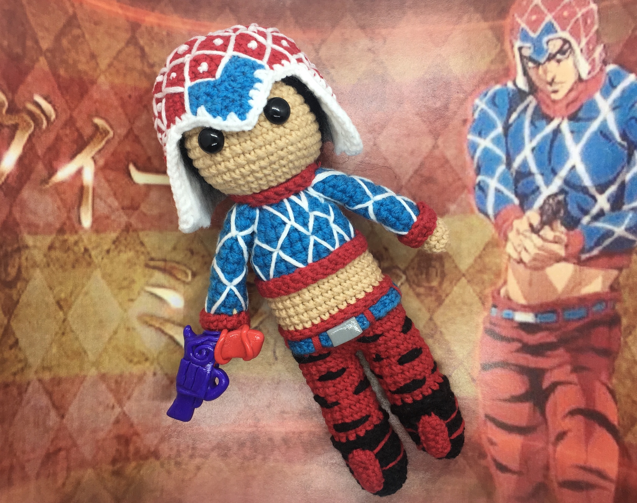 Another anime baby doll Guido Mista - My, Needlework, Amigurumi, Jojos bizarre adventure, Anime, Longpost, Knitting