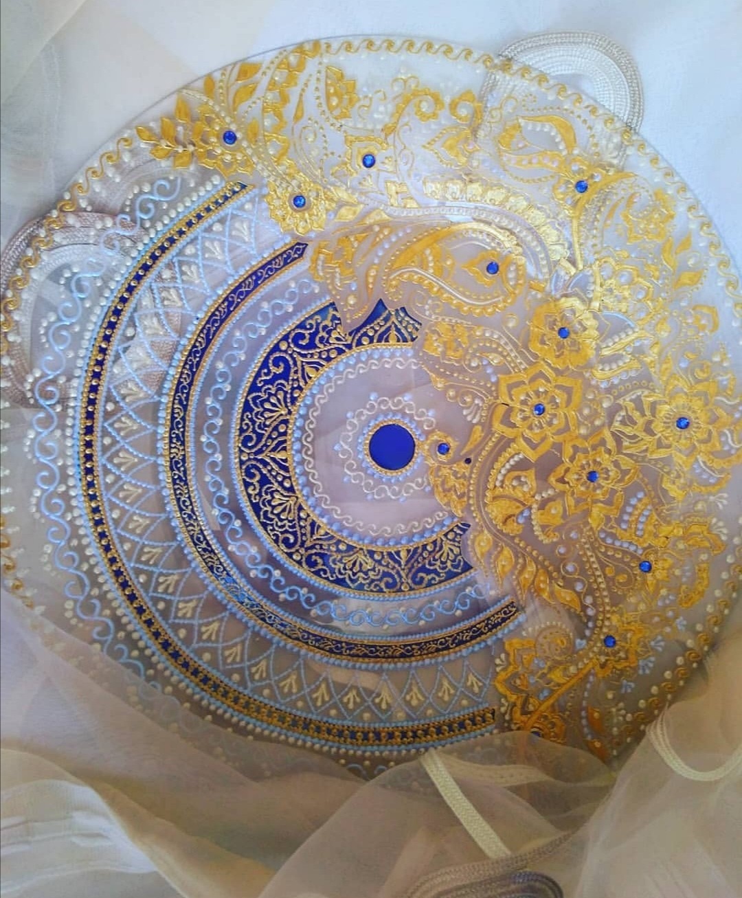 Plate - My, Painting on glass, Plate, Longpost