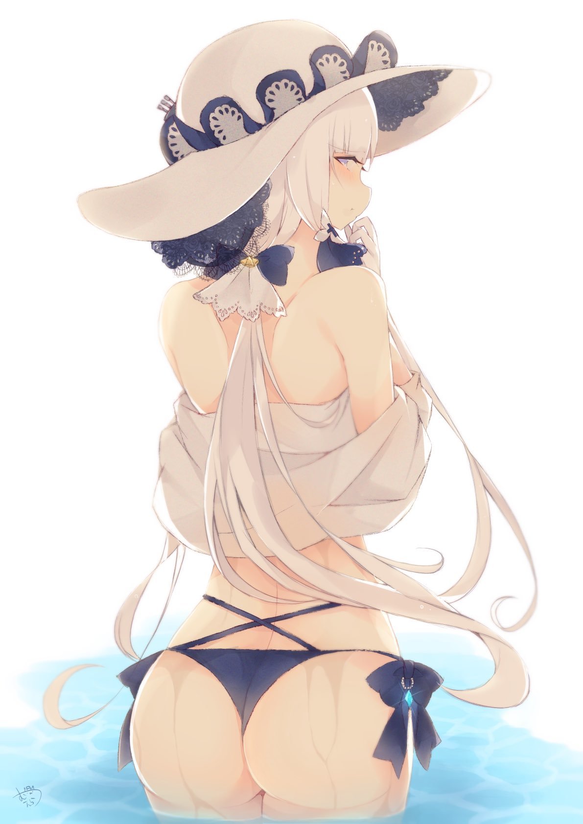 Illustrious - NSFW, Azur Lane, Illustrious, Anime Art, Аниме, Арт, Попа, Купальник, Illustrious (Azur Lane)